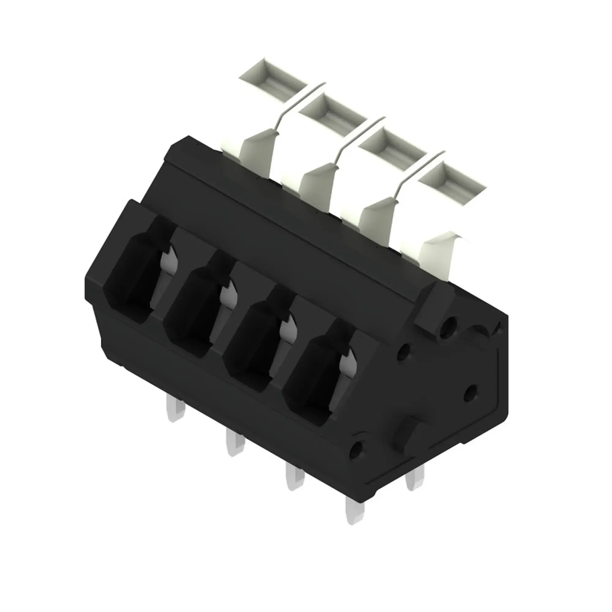 Weidmüller 1811530000 PCB terminal, 320 V, 24 A, Pitch in mm: 5.00, 2.5 mm², Number of poles: 4, Tension clamp connection with actuator, THT solder connection, 135°, Box (img_001) Weidmüller 1811530000 PCB terminal, 320 V, 24 A, Pitch in mm: 5.00, 2.5 mm², Number of poles: 4, Tension clamp connection with actuator, THT solder connection, 135°, Box (img_001)