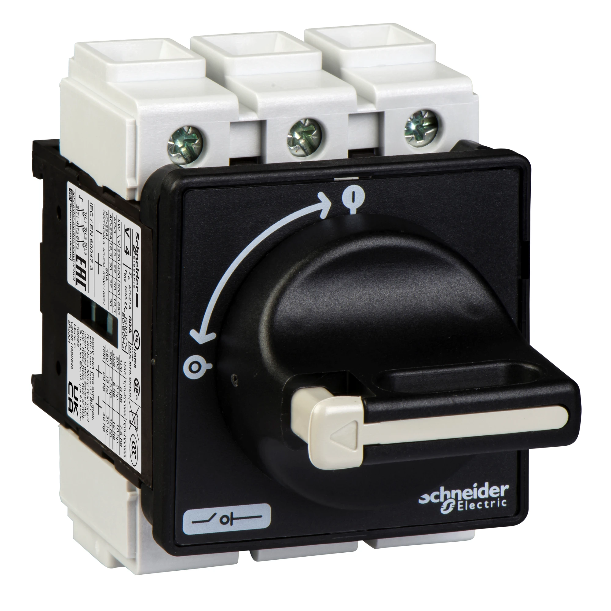 Schneider Electric VBF4 Main switch, 4-hole mounting, 3p, 690V, 80A, lockable black handle (img_001) Schneider Electric VBF4 Main switch, 4-hole mounting, 3p, 690V, 80A, lockable black handle (img_001)