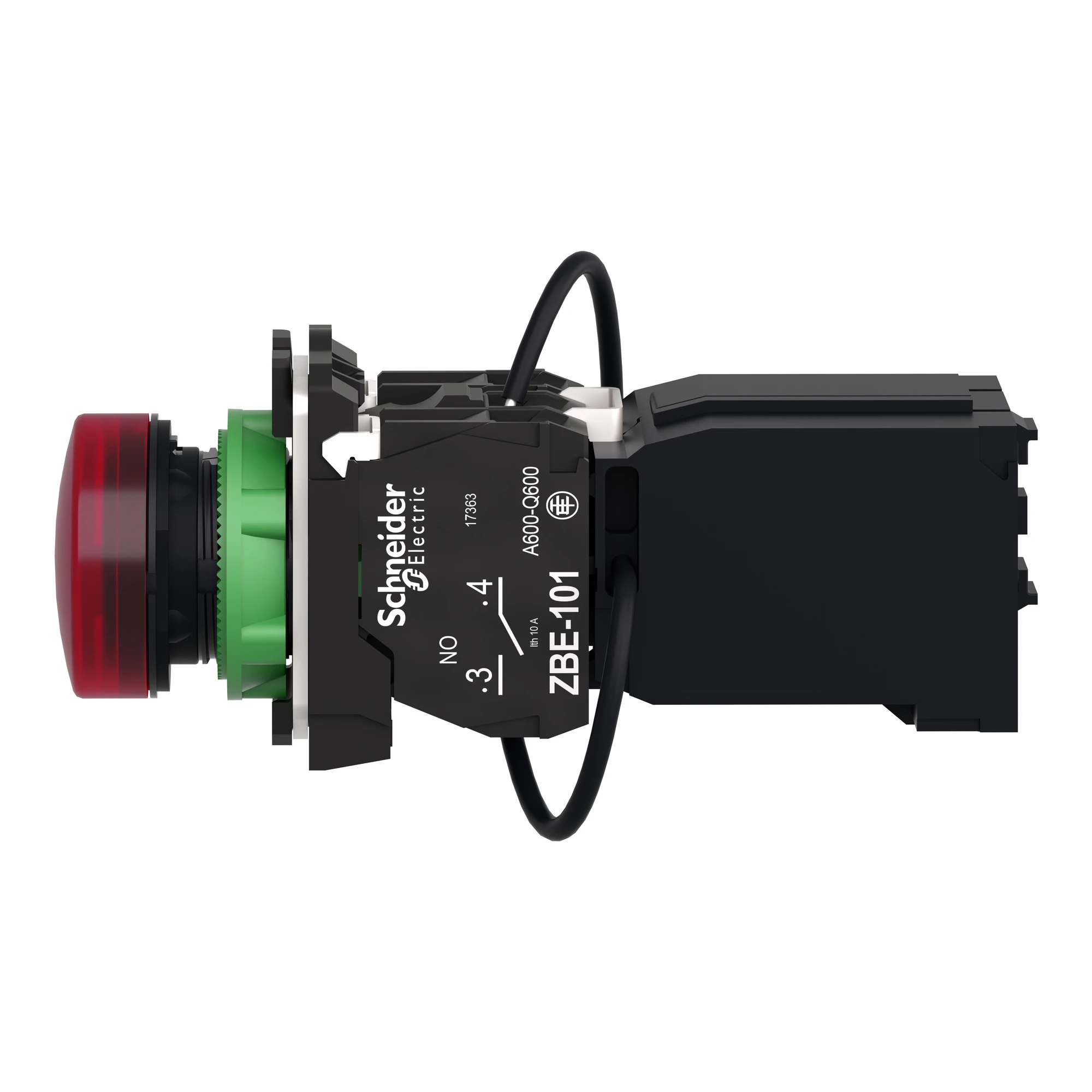 Schneider Electric XB5AV5B4 Pilot light, Harmony XB5, plastic, red, 22mm, universal LED, smooth dome, 400V AC (img_006)