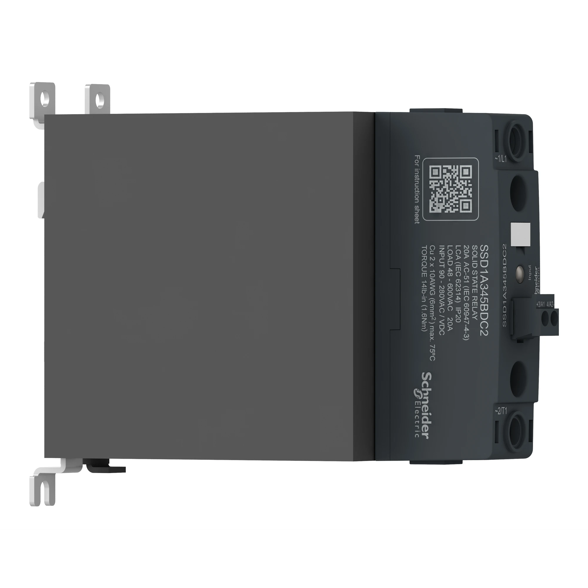 Schneider Electric SSD1A345BDC2 Semiconductor relay, DIN rail, E:4-32VDC, A:48-600VAC, 45A, 1ph, zero voltage switching, SK (img_005)