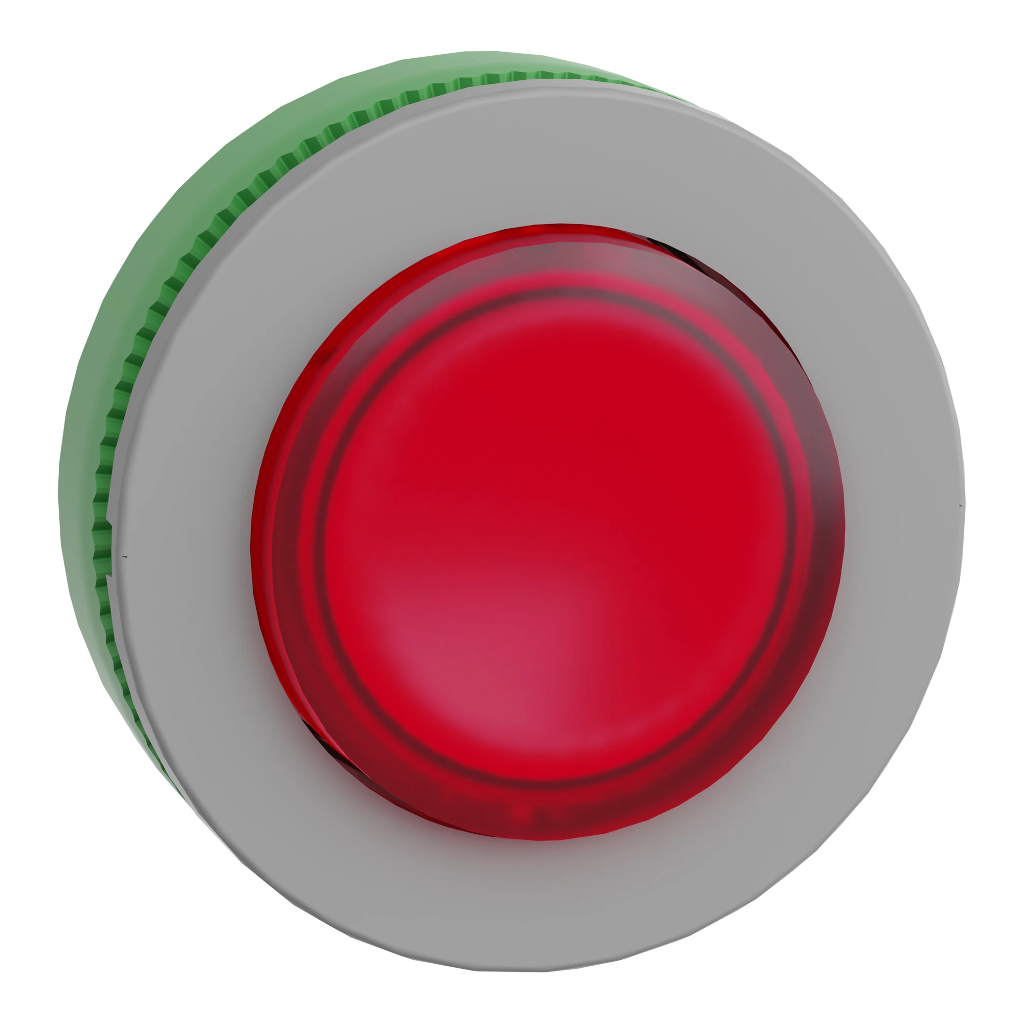 Schneider Electric ZB5FW143C0 Illuminated Pushbutton, Front Element, Harmony XB5F, Plastic, 30mm, Light Grey, Red, Projecting, for Universal LED (img_001)