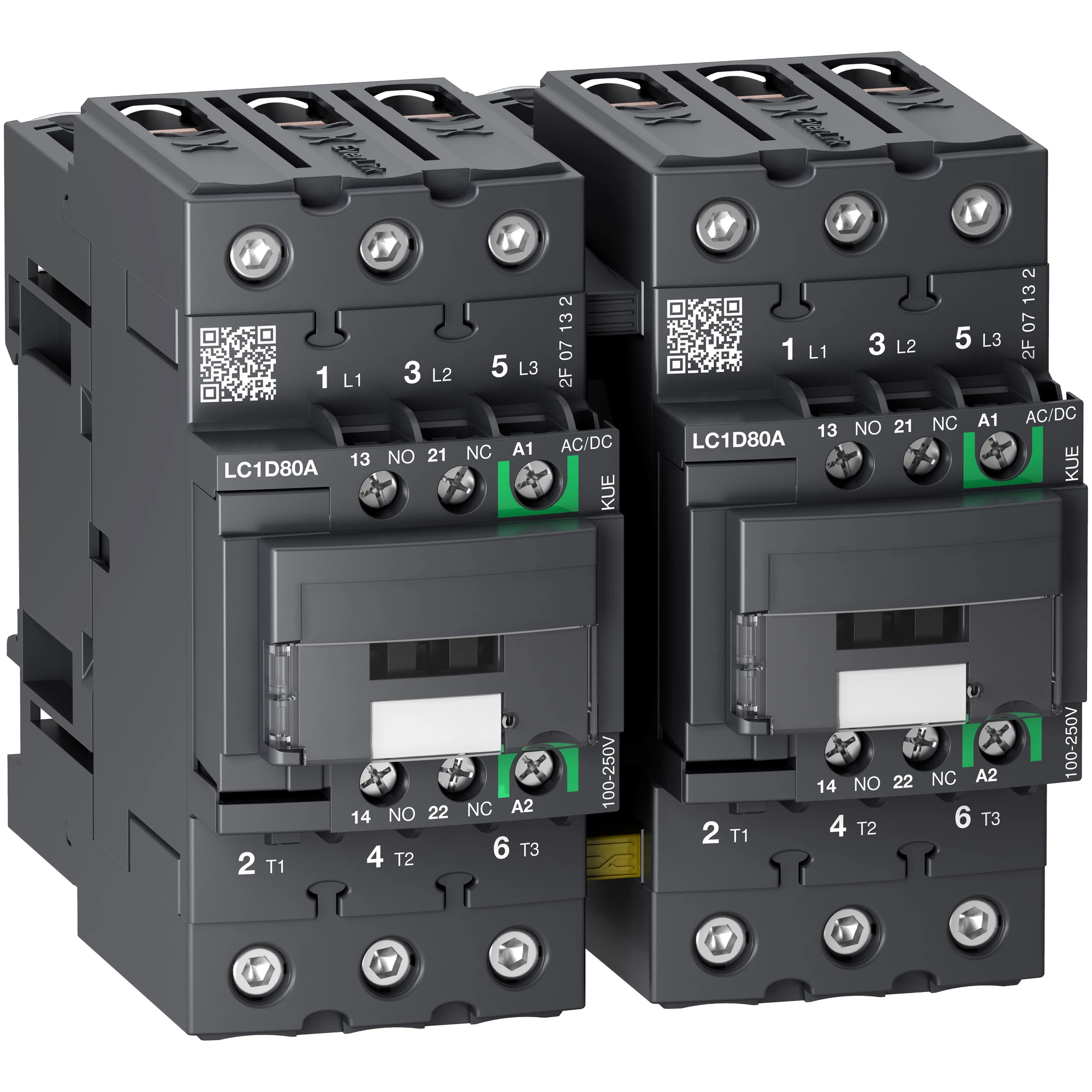 Schneider Electric LC2D80ABNE Reversing contactor combination, 3p+1NO+1NC, 37kW/400V/AC3, 80A, coil 24-60V AC/DC (img_001) Schneider Electric LC2D80ABNE Reversing contactor combination, 3p+1NO+1NC, 37kW/400V/AC3, 80A, coil 24-60V AC/DC (img_001)
