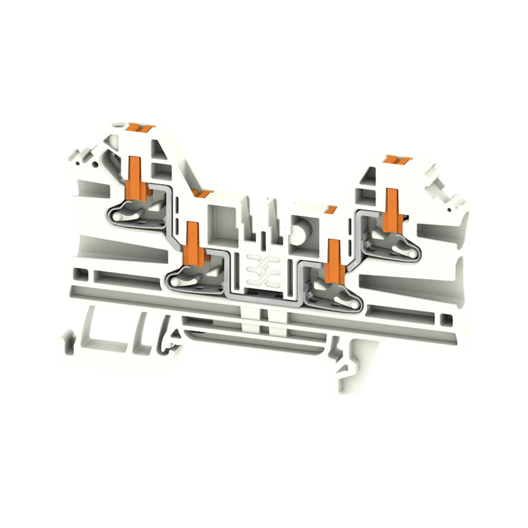 Weidmüller 2847540000 Feed-through terminal block, PUSH IN, white, 2.5 mm², 24 A, 800 V, Number of connections: 4 (img_001)