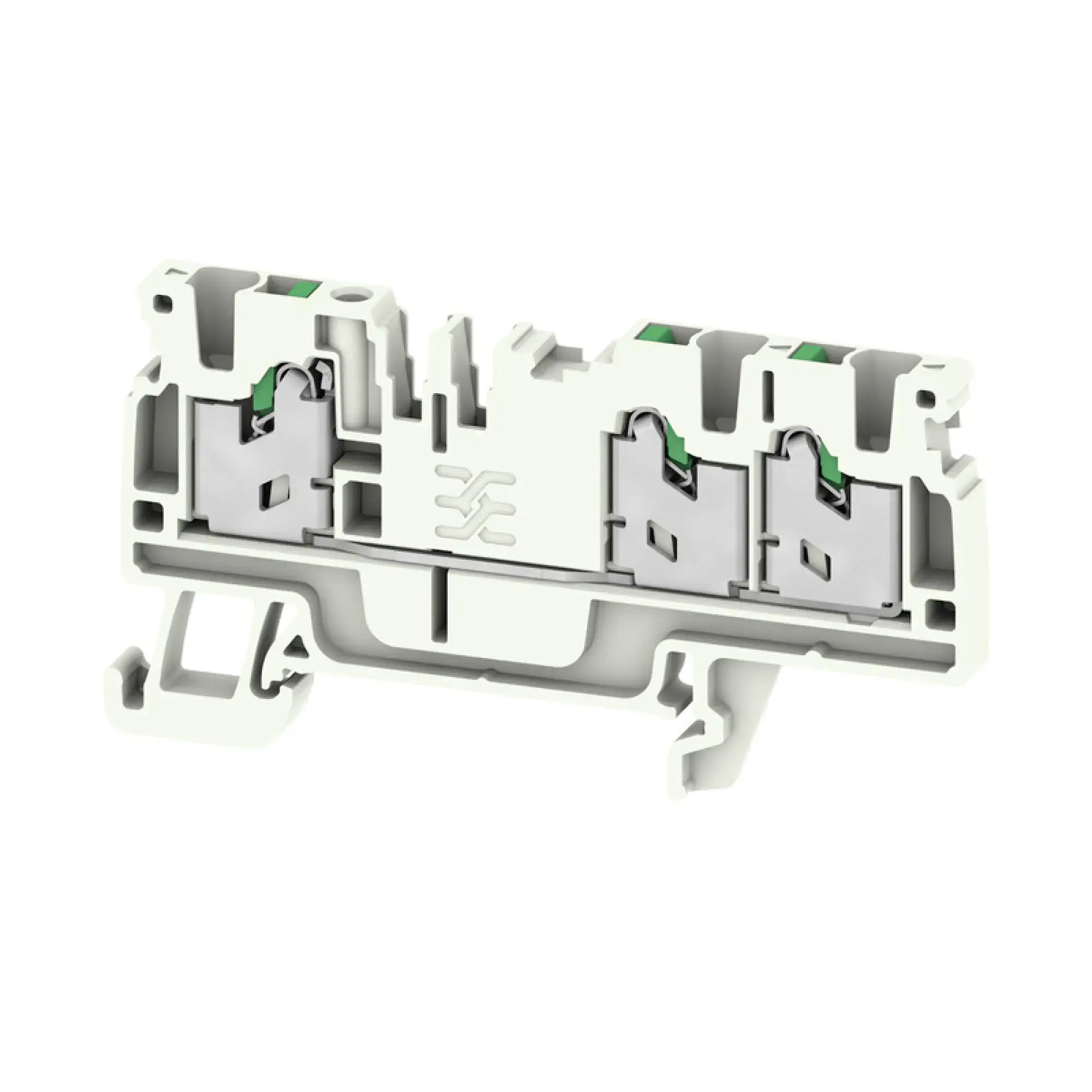 Weidmüller 3112240000 Feed-through terminal block, SNAP IN, grey, 2.5 mm², 24 A, 800 V, Number of connections: 3 S3C 2.5 GY (img_001)