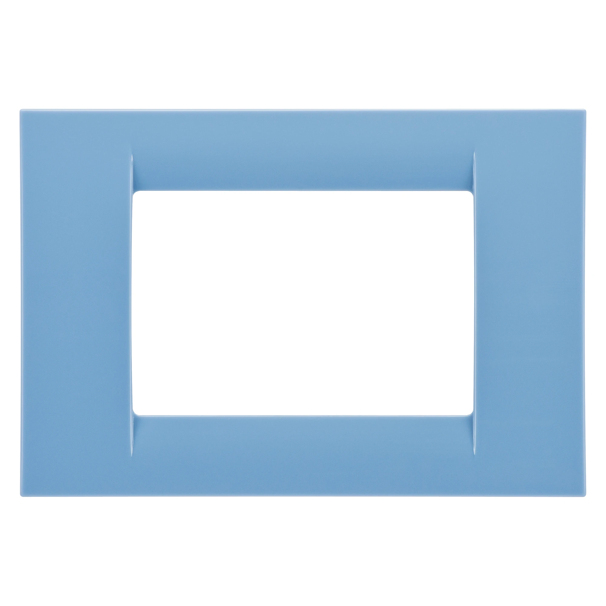 GEWISS GW22163 VIRNA PLATE - IN TECHNOPOLYMER GLOSS FINISHING - 3 GANG - SKY BLUE - SYSTEM (img_001)