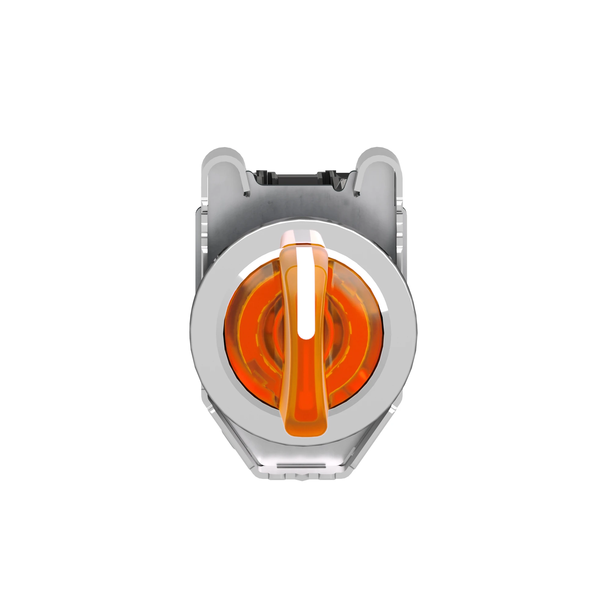 Schneider Electric XB4FK135M5 Illuminated selector switch, Harmony XB4F, Metal, 30mm, orange, universal LED, 3 positions, 1NO+1NC, 230-240V AC (img_005)