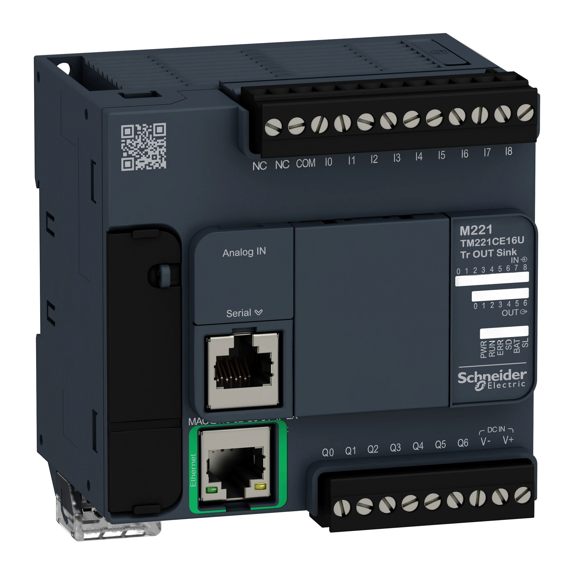 Schneider Electric TM221CE16U PLC Controller, Modicon M221, Compact, 16 I/O, Ethernet, Modbus, 24 VDC, Sink Transistor, Screw Terminals (img_001) Schneider Electric TM221CE16U PLC Controller, Modicon M221, Compact, 16 I/O, Ethernet, Modbus, 24 VDC, Sink Transistor, Screw Terminals (img_001)