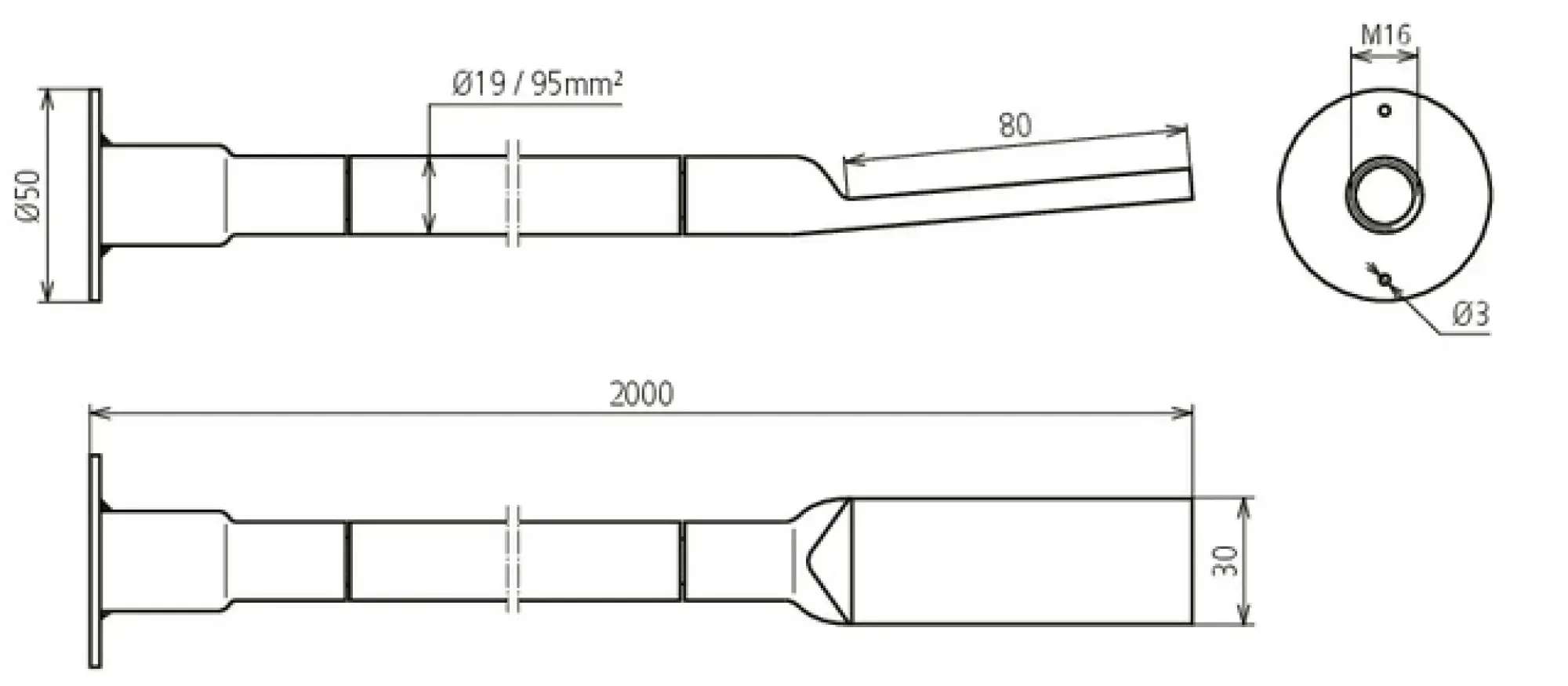 Dehn 419504 Copper cable earthing bridge NYY-O, conn. plate M16, lug 80X30mm L 2000mm (img_002) Dehn 419504 Copper cable earthing bridge NYY-O, conn. plate M16, lug 80X30mm L 2000mm (img_002)