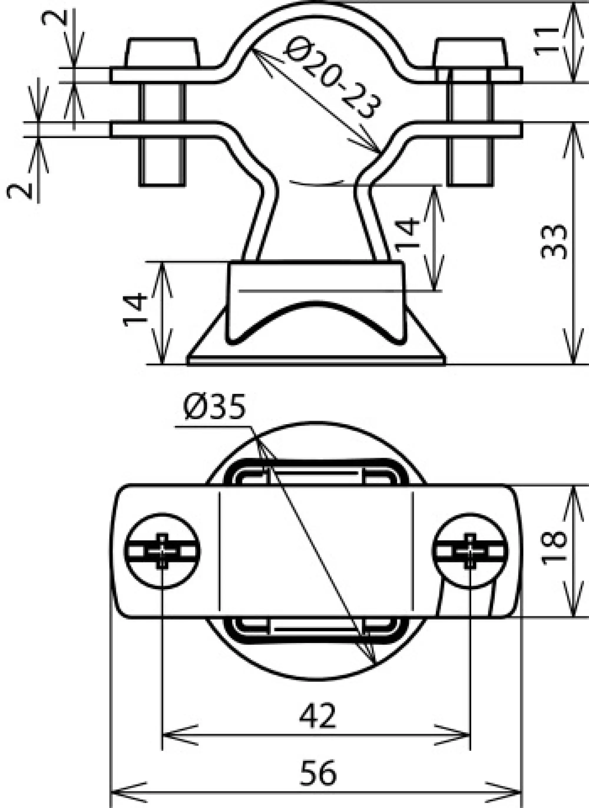 Dehn 275259 Conductor holder for HVI/CUI Conductors D 20-23mm with plastic base StSt (img_002)