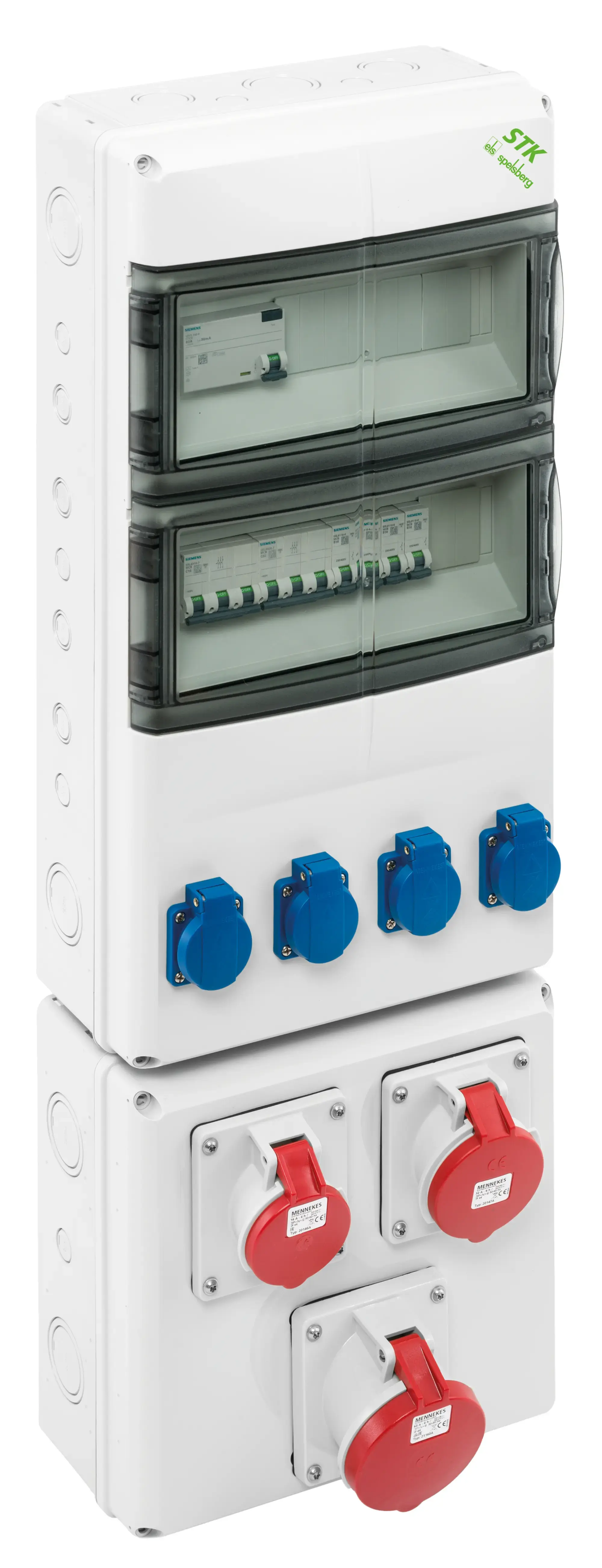 Spelsberg 73020401 Socket outlet combination, grey, Type of protection IP44, 28 TE, Impact strength IK08, Protection class II, Rated voltage 400V AC, Halogen free (img_001) Spelsberg 73020401 Socket outlet combination, grey, Type of protection IP44, 28 TE, Impact strength IK08, Protection class II, Rated voltage 400V AC, Halogen free (img_001)