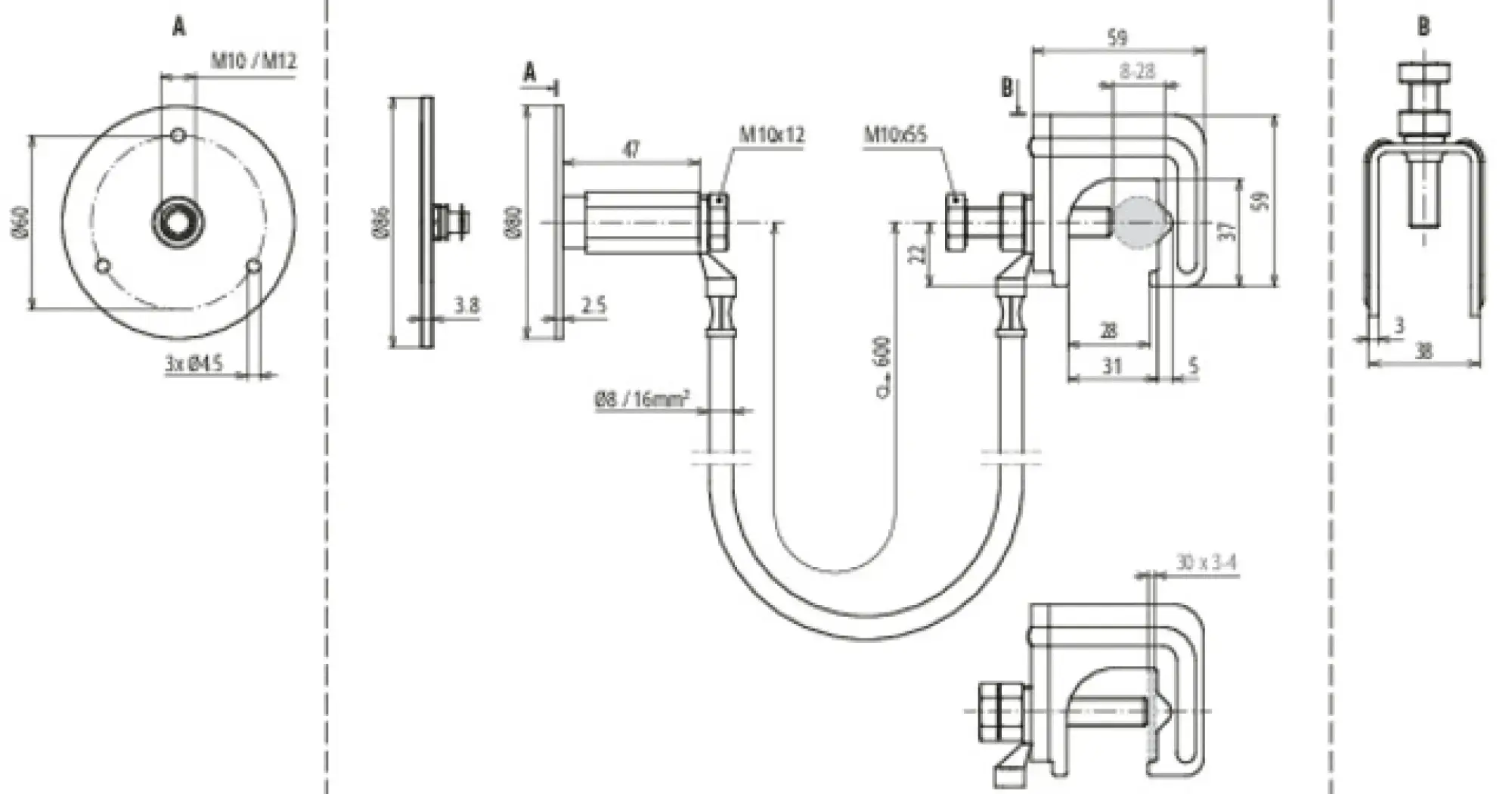 Dehn 416940 Connection kit 16mm² L 600mm with connect. clamp a. fixed earth. terminal (img_004)