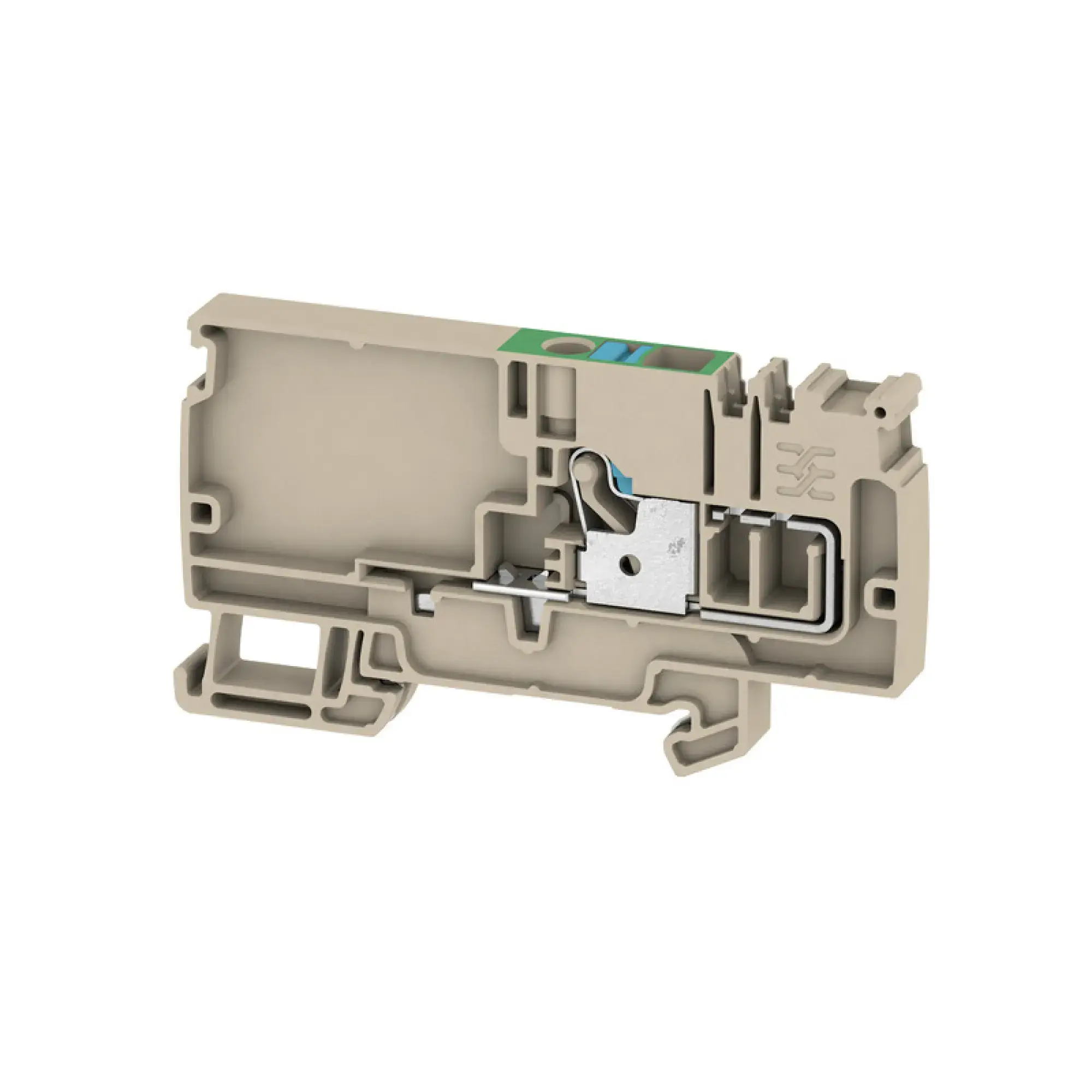 Weidmüller 1988140000 Supply terminal, PUSH IN, dark beige, 6 mm², 41 A, 500 V, Number of connections: 1, Number of levels: 1, TS 35, V-0, Wemid (img_001)