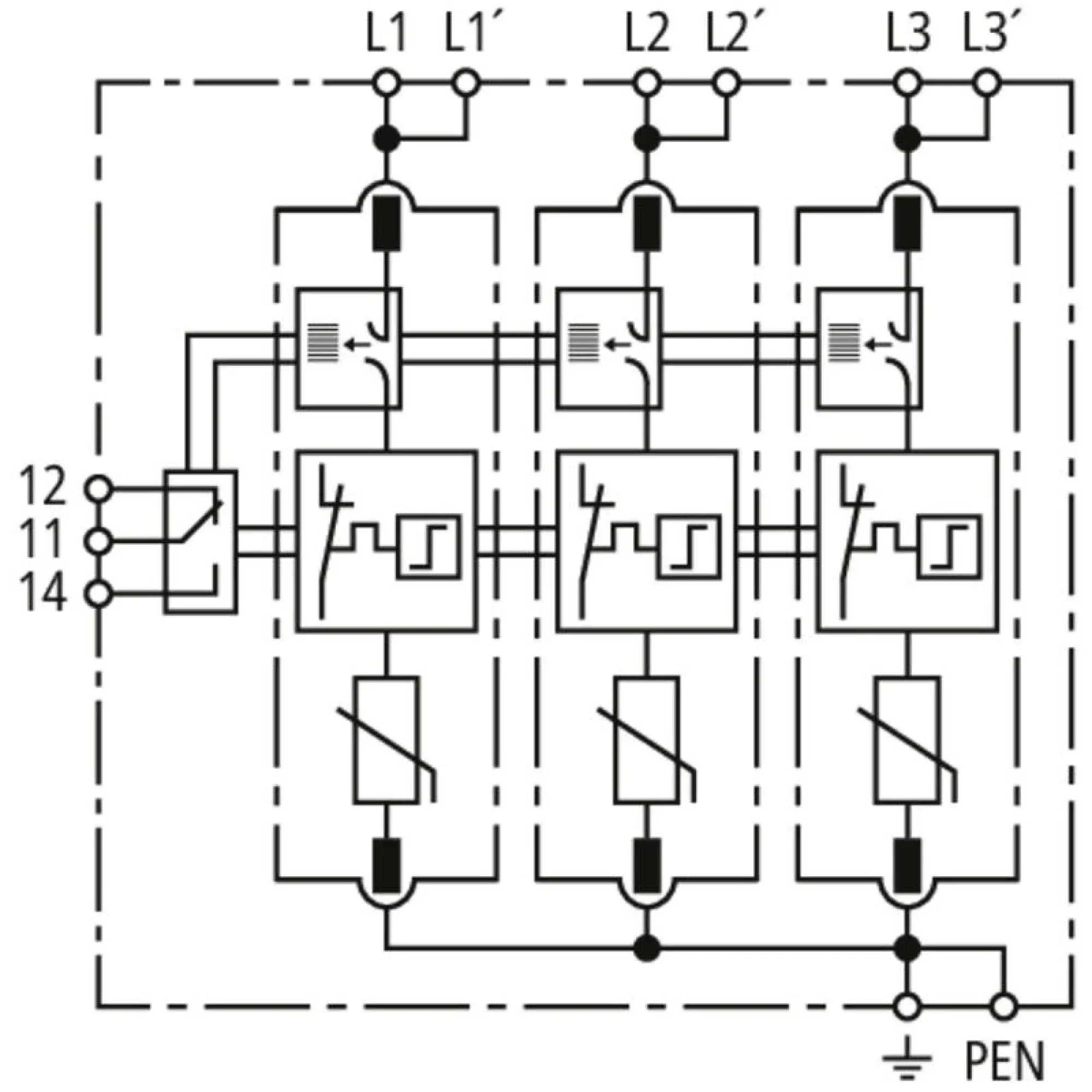 Dehn 943330 Ueberspannungsableiter Typ 2 DEHNguard MD 3-polig fuer TN-C-Systeme mit ACI (img_003)
