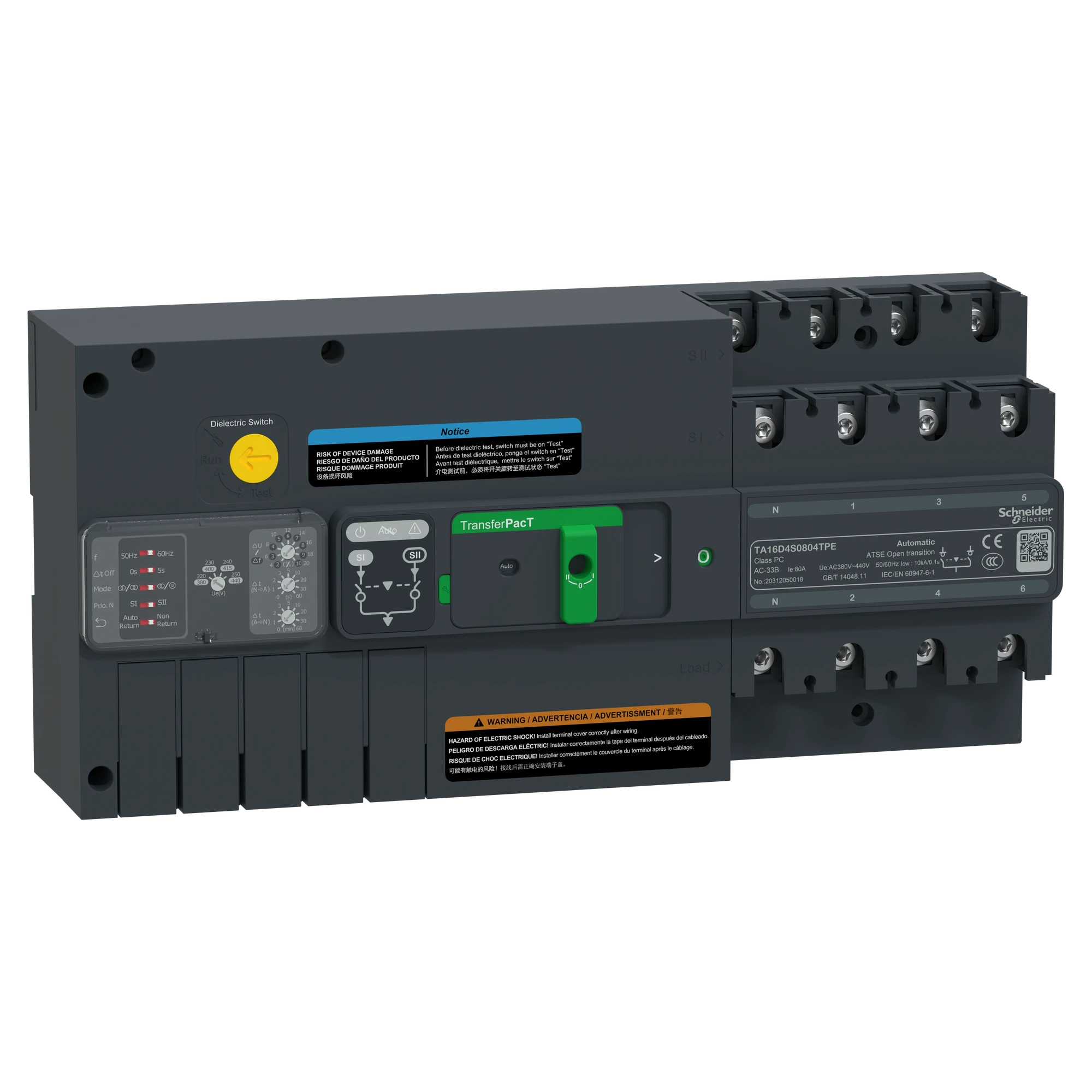 Schneider Electric TA16D4S0804TPE TransferPacT TA160, automatic grid transfer switch 80A, 4P, rotary knob, 400VAC (img_001) Schneider Electric TA16D4S0804TPE TransferPacT TA160, automatic grid transfer switch 80A, 4P, rotary knob, 400VAC (img_001)