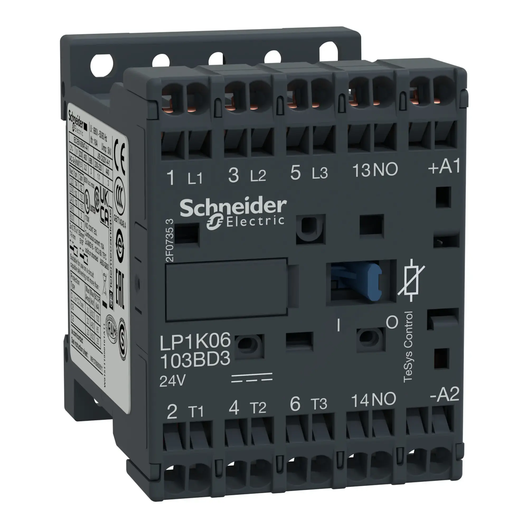 Schneider Electric LP1K09103BD3 Power contactor LP1K 3p, +1S, 4 kW, 9 A, 400 V AC3, coil 24 V DC (img_002)