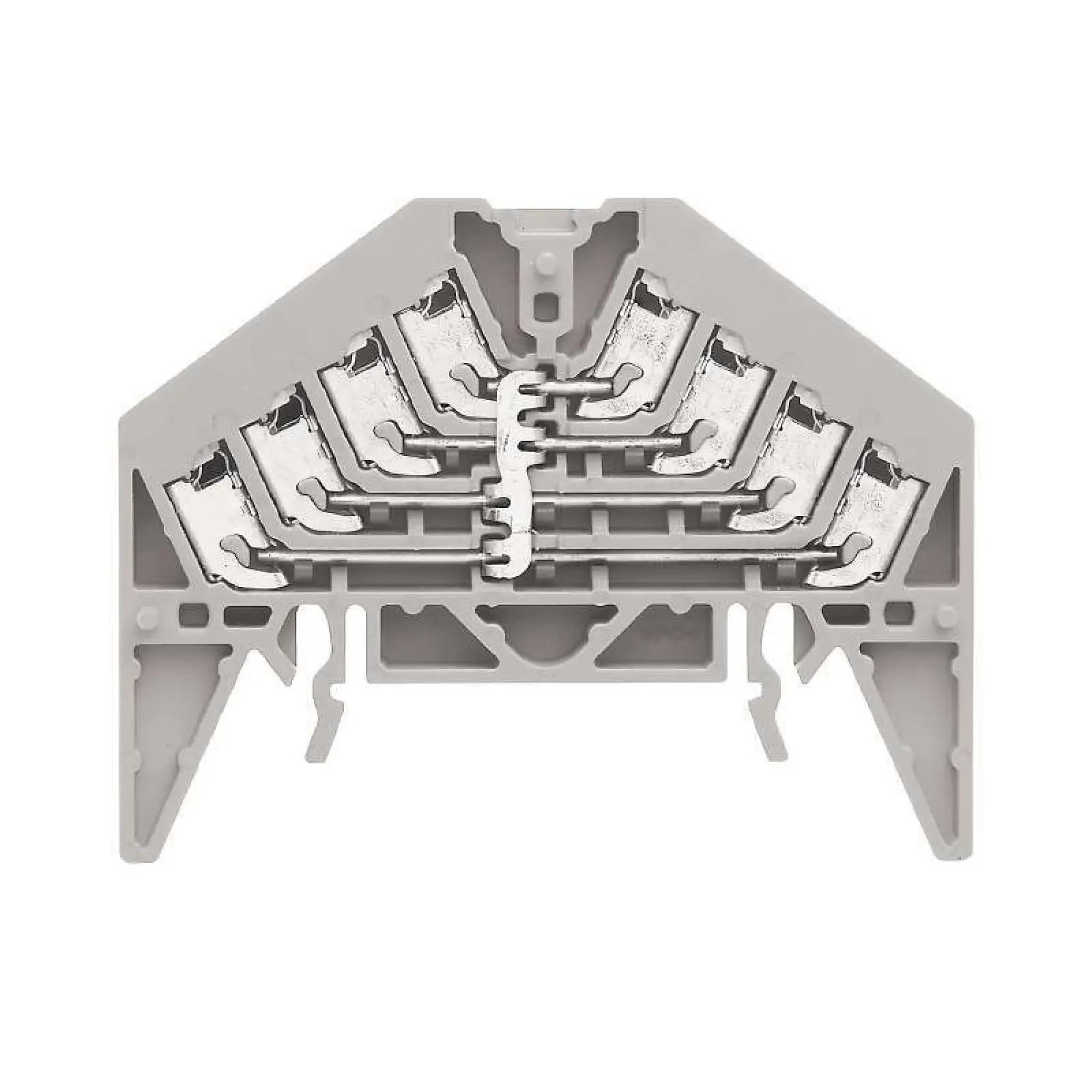Weidmüller 1173880000 Potential distributor terminal, PUSH IN, grey, 1.5 mm², 17.5 A, 250 V, Number of connections: 16, Number of levels: 4, TS 35 x 15, V-0, Polycarbonate (img_001)
