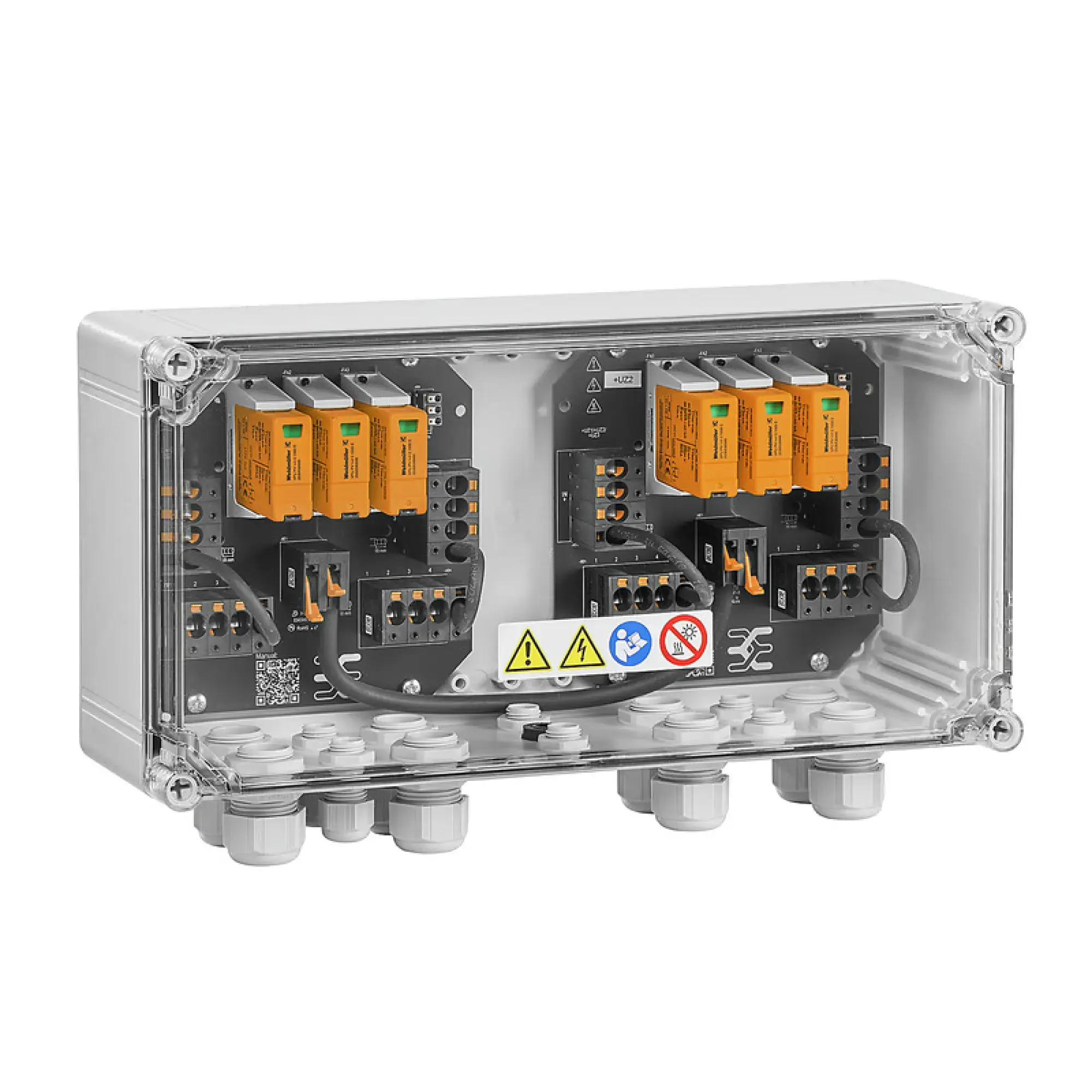 Weidmüller 2890570000 Combiner Box (Photovoltaik), 1100 V, 2 MPP's, 3 Inputs / 3 Outputs per MPP, Surge protection I / II, Cable gland (img_001) Weidmüller 2890570000 Combiner Box (Photovoltaik), 1100 V, 2 MPP's, 3 Inputs / 3 Outputs per MPP, Surge protection I / II, Cable gland (img_001)