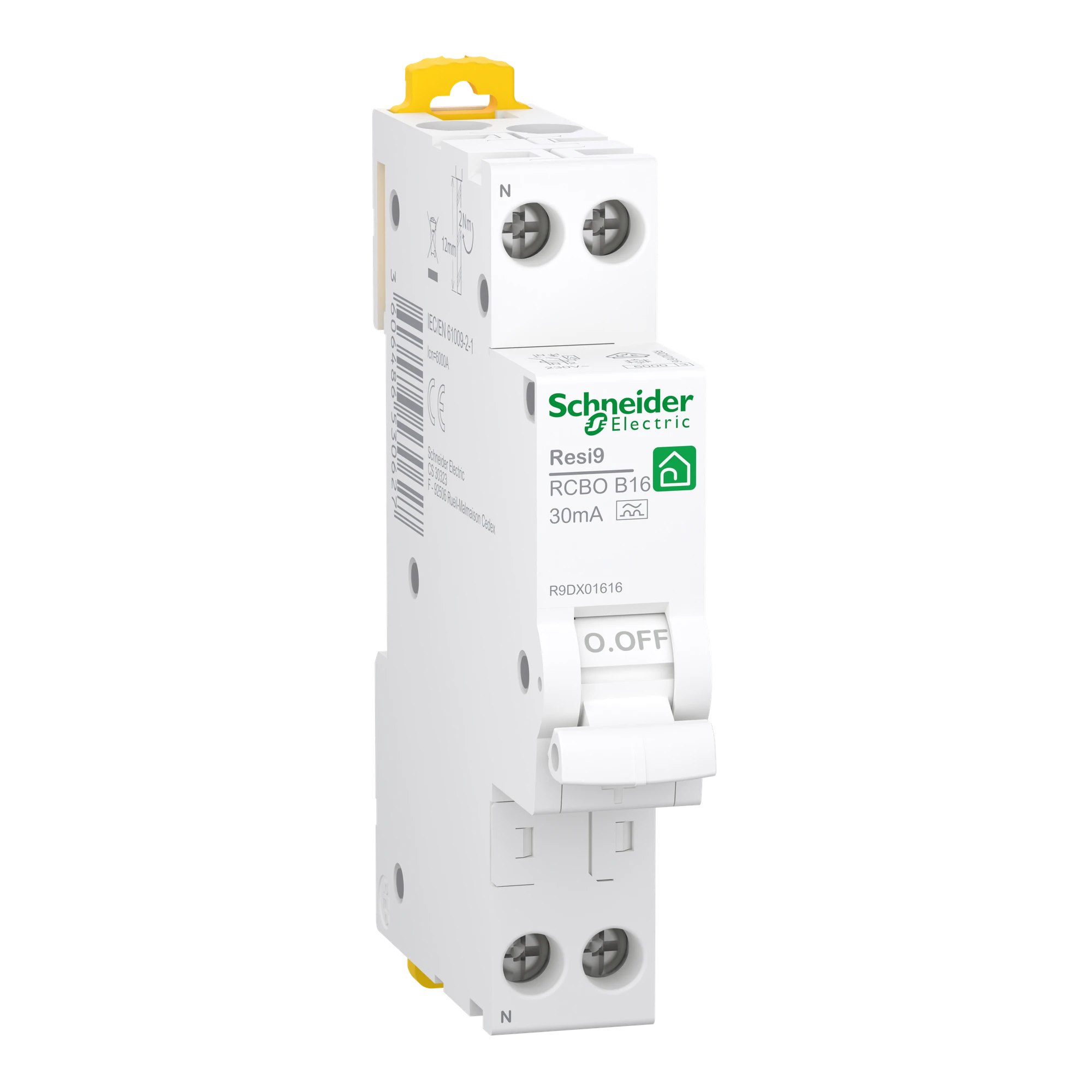 Schneider Electric R9DX01616 FI/LS-Schalter Resi9 1P+N, 1TE breit (18mm), 16A, B-Charakteristik, 30mA, Typ A, 6kA (img_001) Schneider Electric R9DX01616 FI/LS-Schalter Resi9 1P+N, 1TE breit (18mm), 16A, B-Charakteristik, 30mA, Typ A, 6kA (img_001)