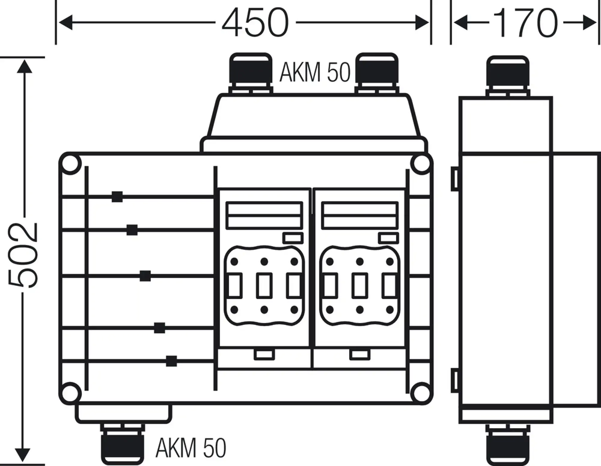 Hensel 20001442 Mi-Hauptleitungsverteiler 2x3xNH 00 , 125 A, 5polige Sammelschiene 250 A HV 0060 (img_003)