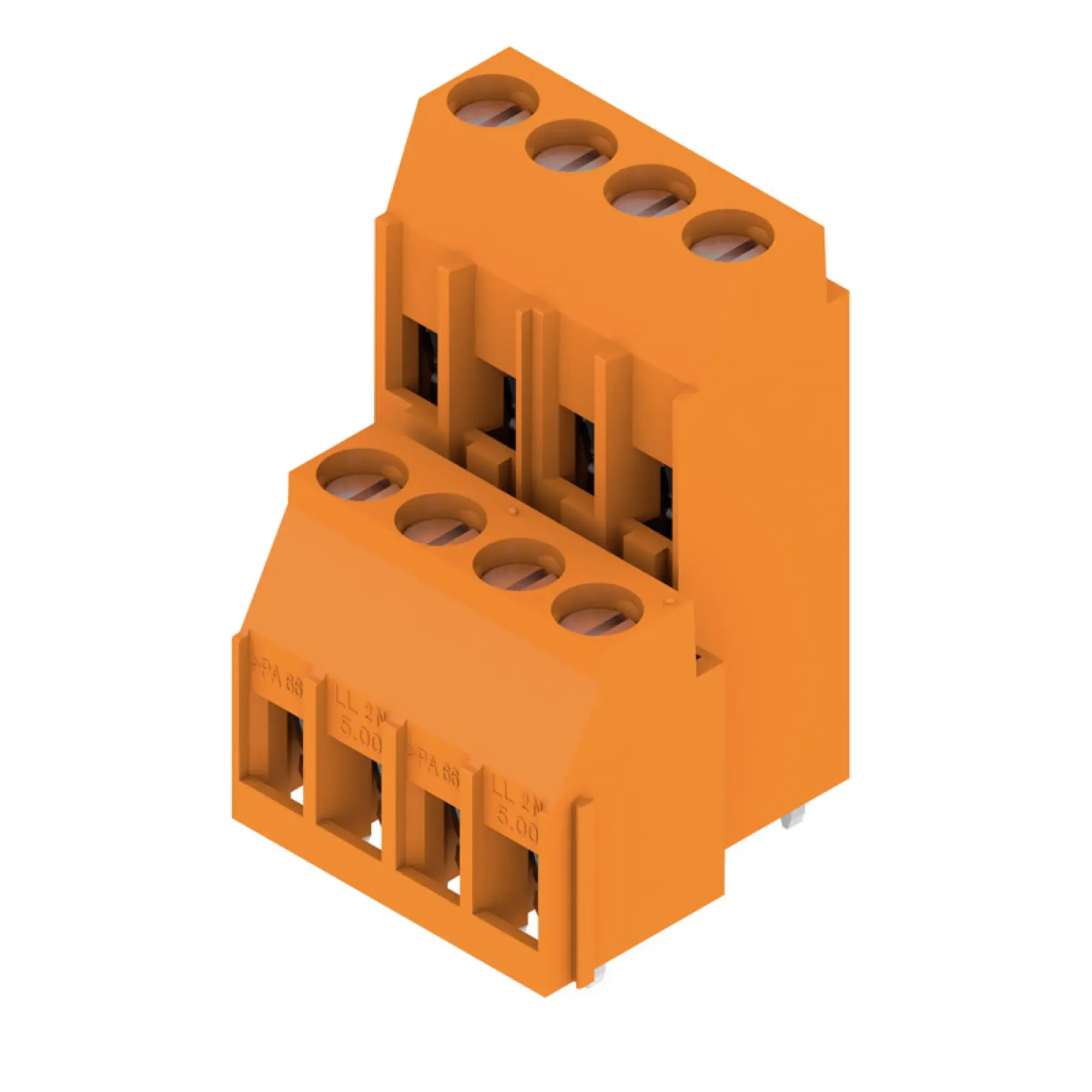 Weidmüller 1977260000 PCB terminal, 320 V, 32.5 A, Pitch in mm: 5.00, 6 mm², Number of poles: 8, Clamping yoke connection, THT solder connection, 90°, Box (img_001)