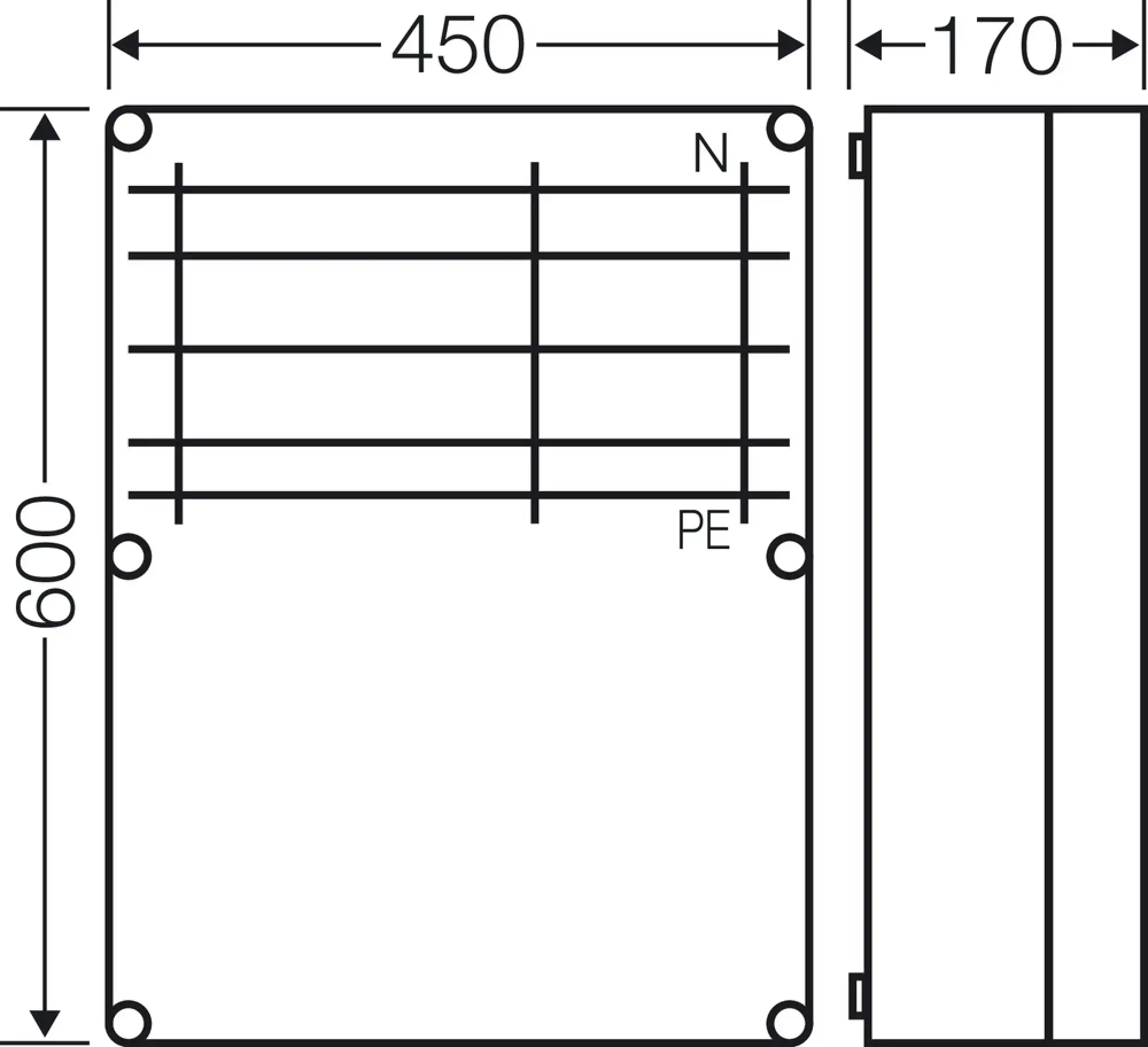 Hensel 20001422 Sammelschienen 630 A, 5polig Mi-Sammelschienengehäuse 600x450mm, Mi 6659 (img_004)