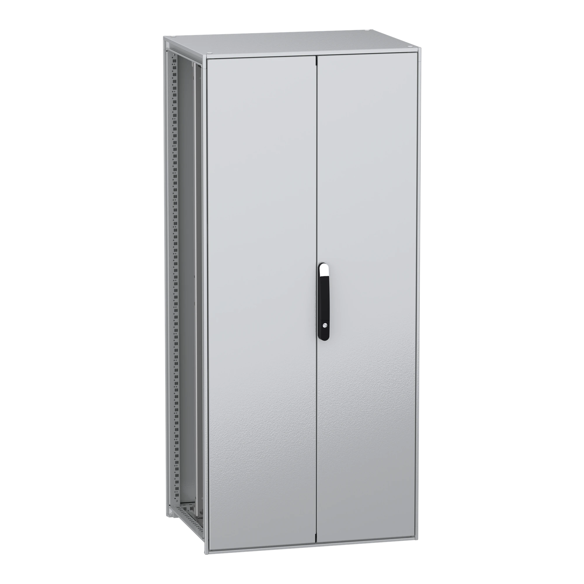 Schneider Electric NSYSFN188602DP Freestanding enclosure, PanelSeT SFN, made of decarbonized steel, with mounting plate, assembled, 1800x800x600mm, 2 doors, IP55 (img_001)