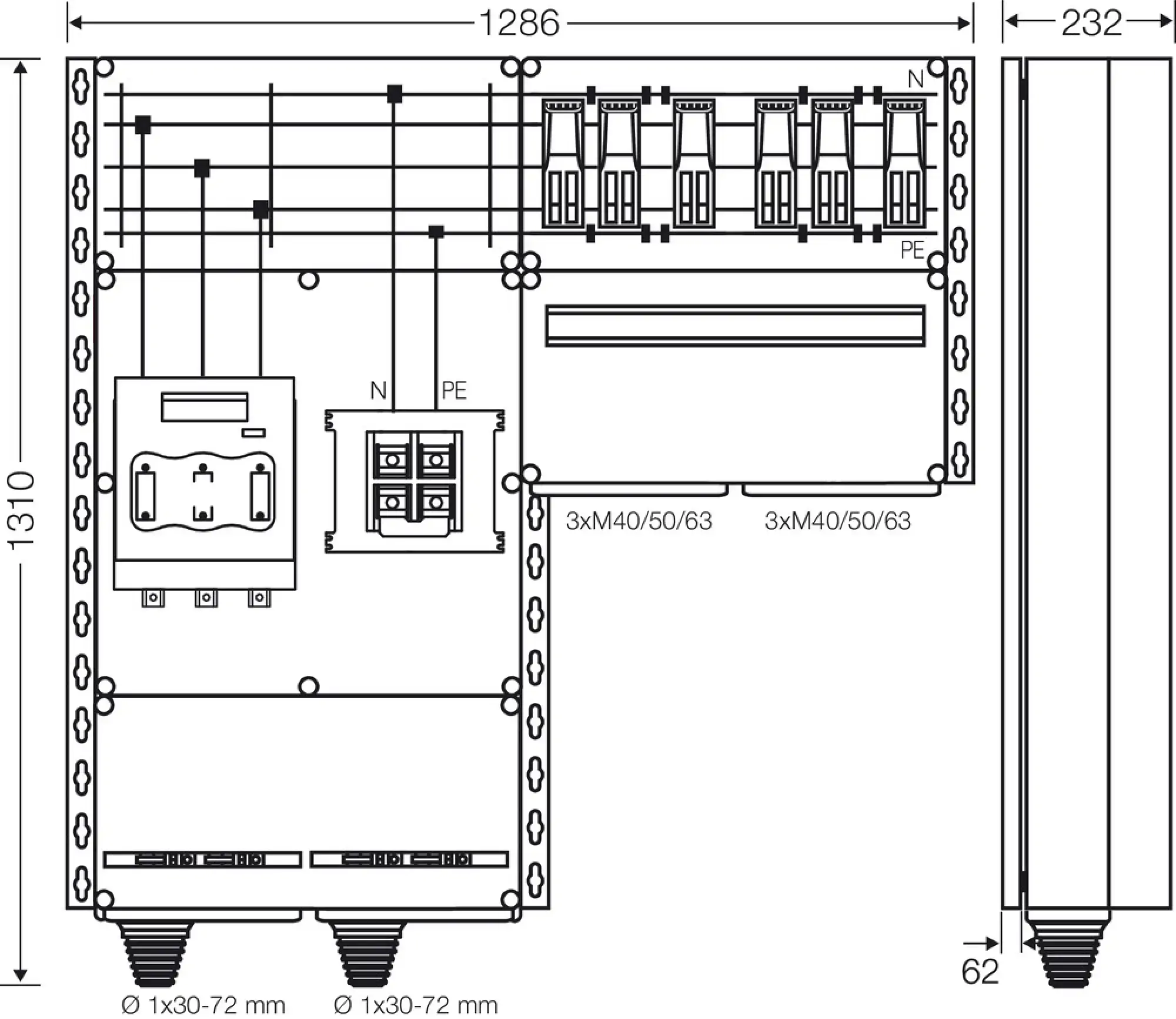Hensel 20001584 PV-Wechselrichter-Sammler, 350kVA, 3-phasige Wechselrichter Mi PV 7355 (img_003)
