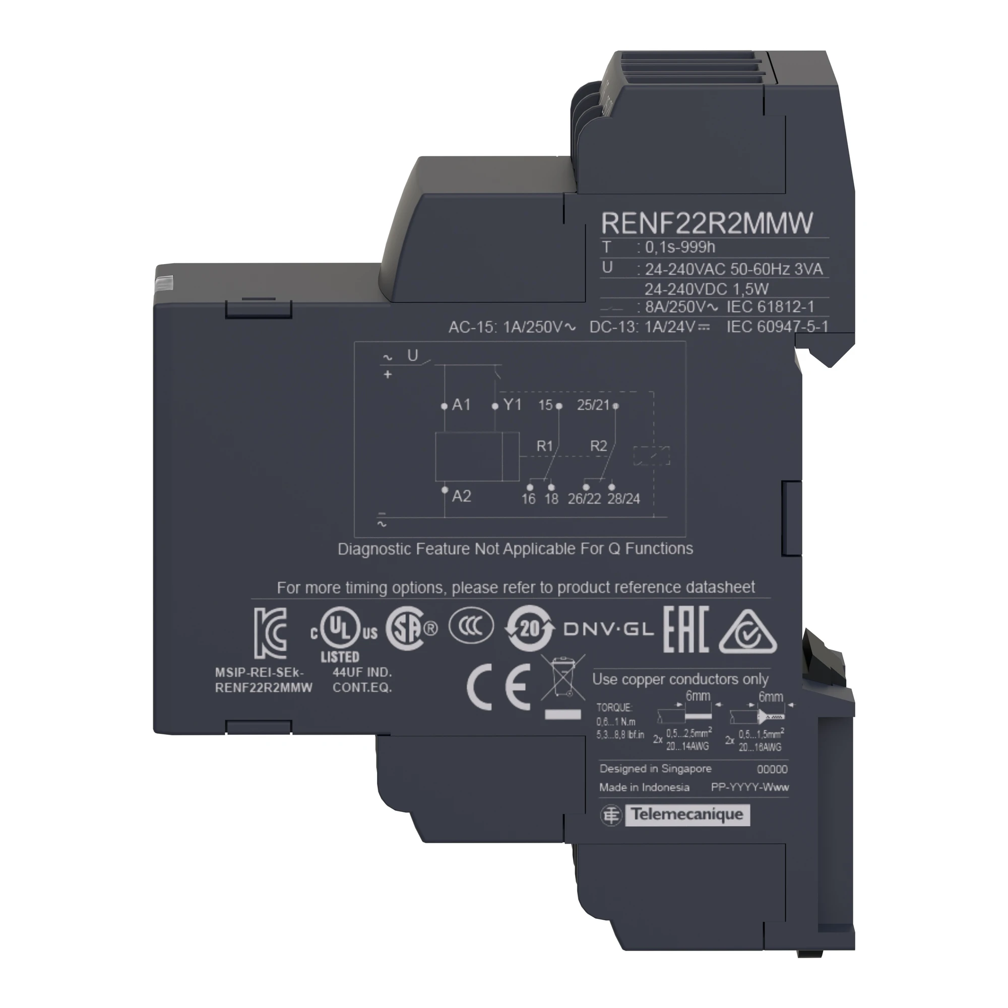 Schneider Electric RENF22R2MMW Multifunction Time Relay, NFC Settings, 0.1 s-999 h, 24-240VAC/DC, 2 W (img_007) Schneider Electric RENF22R2MMW Multifunction Time Relay, NFC Settings, 0.1 s-999 h, 24-240VAC/DC, 2 W (img_007)