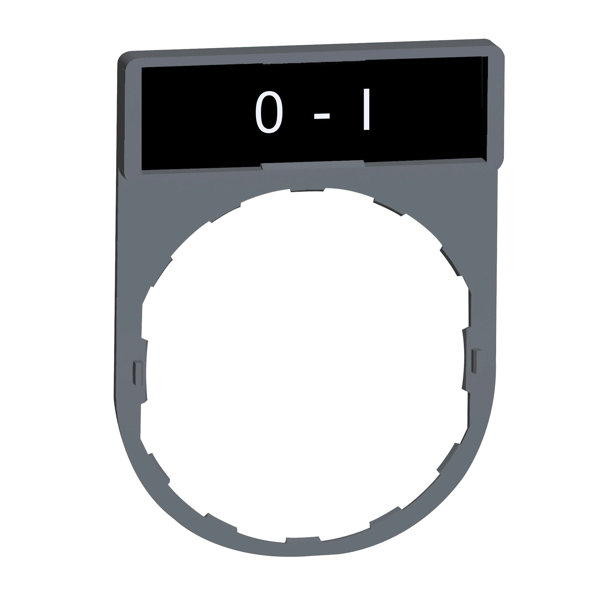 Schneider Electric ZBY2178C0 Label holder 30x40mm, with label 0-I, for Harmony 22mm, in grey (img_001) Schneider Electric ZBY2178C0 Label holder 30x40mm, with label 0-I, for Harmony 22mm, in grey (img_001)