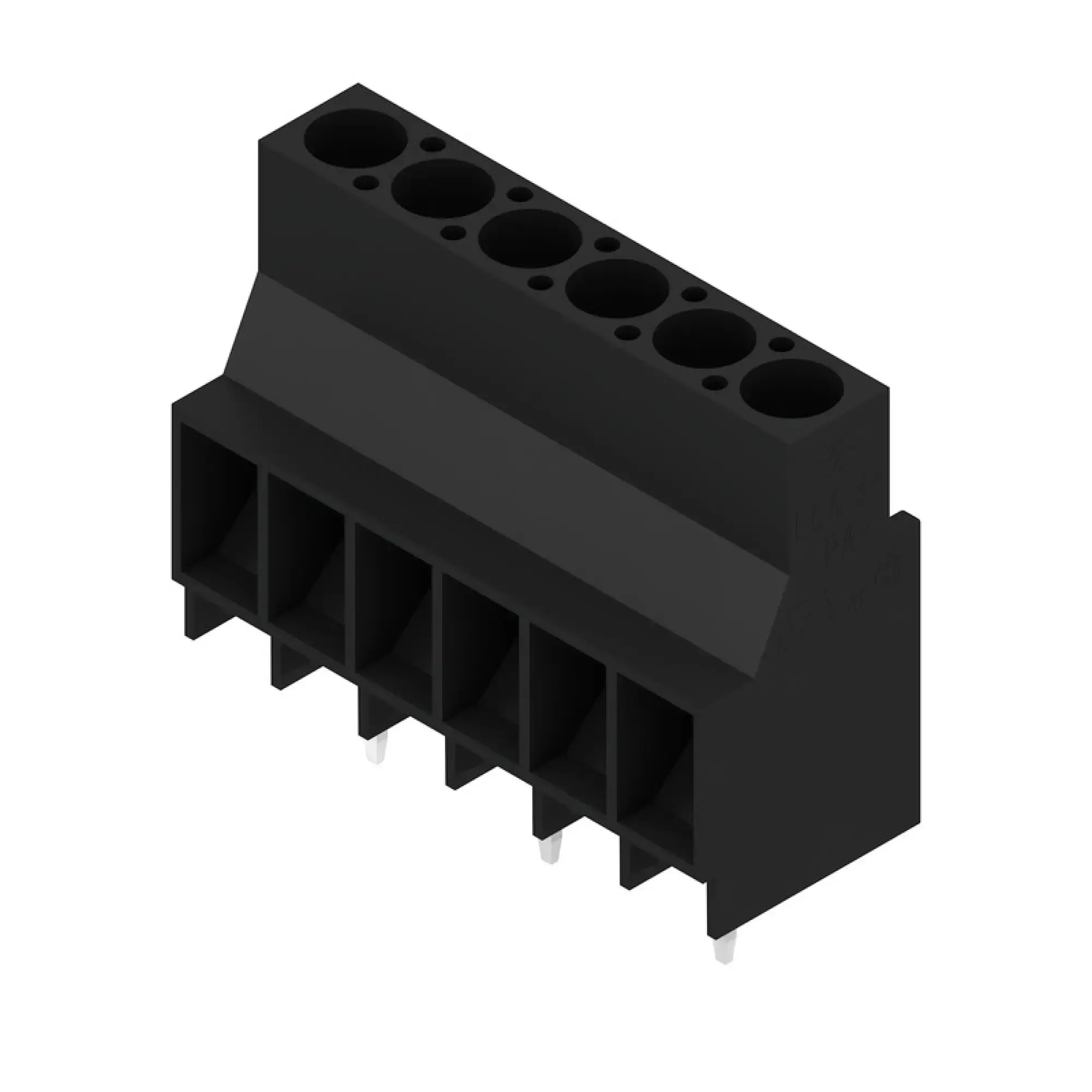 Weidmüller 1356880000 PCB terminal, 1000 V, 32 A, Pitch in mm: 6.35, 6 mm², Number of poles: 6, Clamping yoke connection, THT solder connection, 90°, Box (img_001) Weidmüller 1356880000 PCB terminal, 1000 V, 32 A, Pitch in mm: 6.35, 6 mm², Number of poles: 6, Clamping yoke connection, THT solder connection, 90°, Box (img_001)