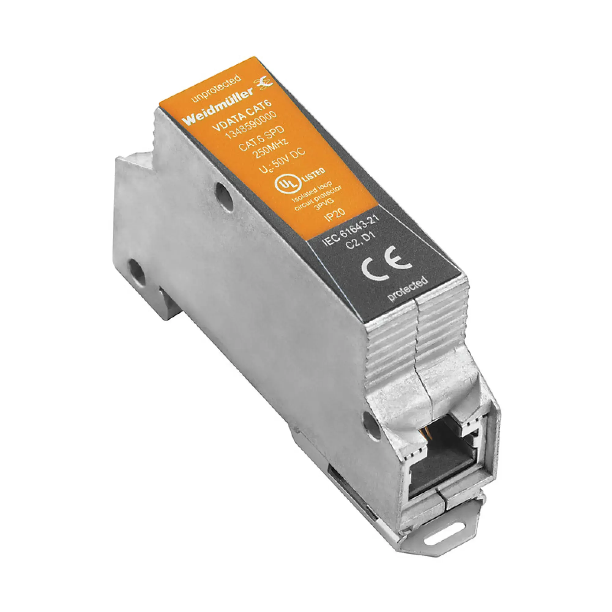 Weidmüller 1348590000 Surge voltage arrester (data networks/MCR-technology), Cat.6, PoE, 802.3 bt at Type 1, 802.3 bt at Type 2, 802.3 bt at Type 3, 802.3 bt at Type 4, bin (img_001) Weidmüller 1348590000 Surge voltage arrester (data networks/MCR-technology), Cat.6, PoE, 802.3 bt at Type 1, 802.3 bt at Type 2, 802.3 bt at Type 3, 802.3 bt at Type 4, bin (img_001)