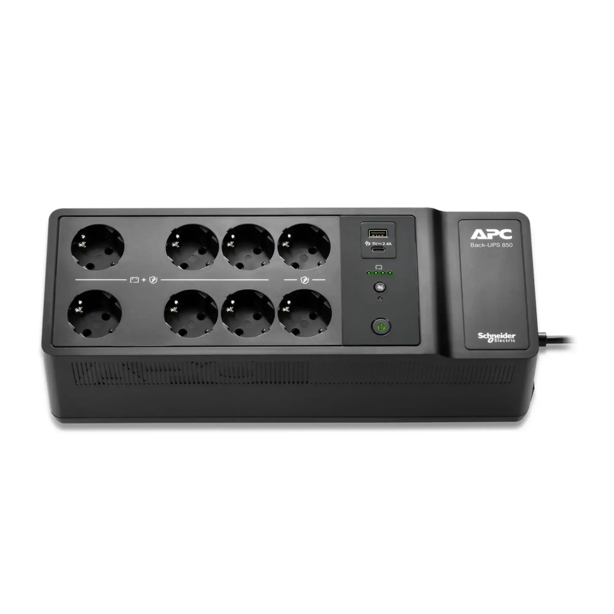 APC BE850G2-GR APC Back-UPS, 850VA/520W Boden-/Wandmontage, 230V, 8x CEE 7/3 Schuko-Steckdosen, USB Typ A+C Ports, vom Benutzer austauschbarer Akku (img_007)