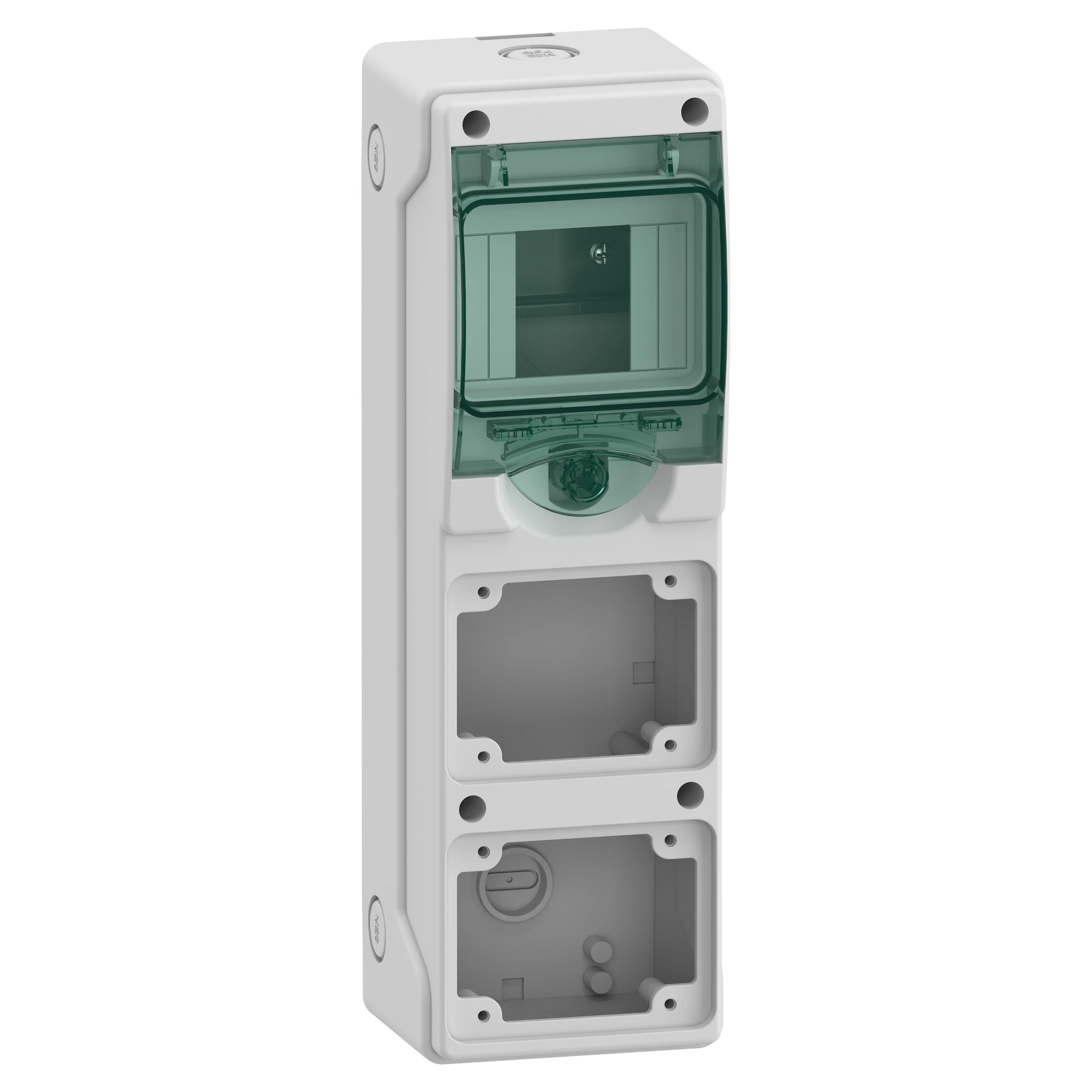 Schneider Electric 13176 Kaedra mini enclosure, for sockets, 98x310mm, 4 modules, 2 openings (img_001)