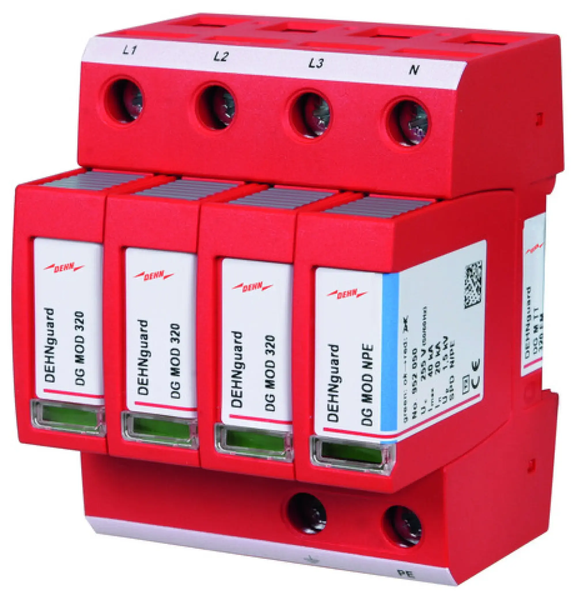 Dehn 952325 DEHNguard M type 2 surge arrester 4-pole for TT and TN-S systems (img_001) Dehn 952325 DEHNguard M type 2 surge arrester 4-pole for TT and TN-S systems (img_001)