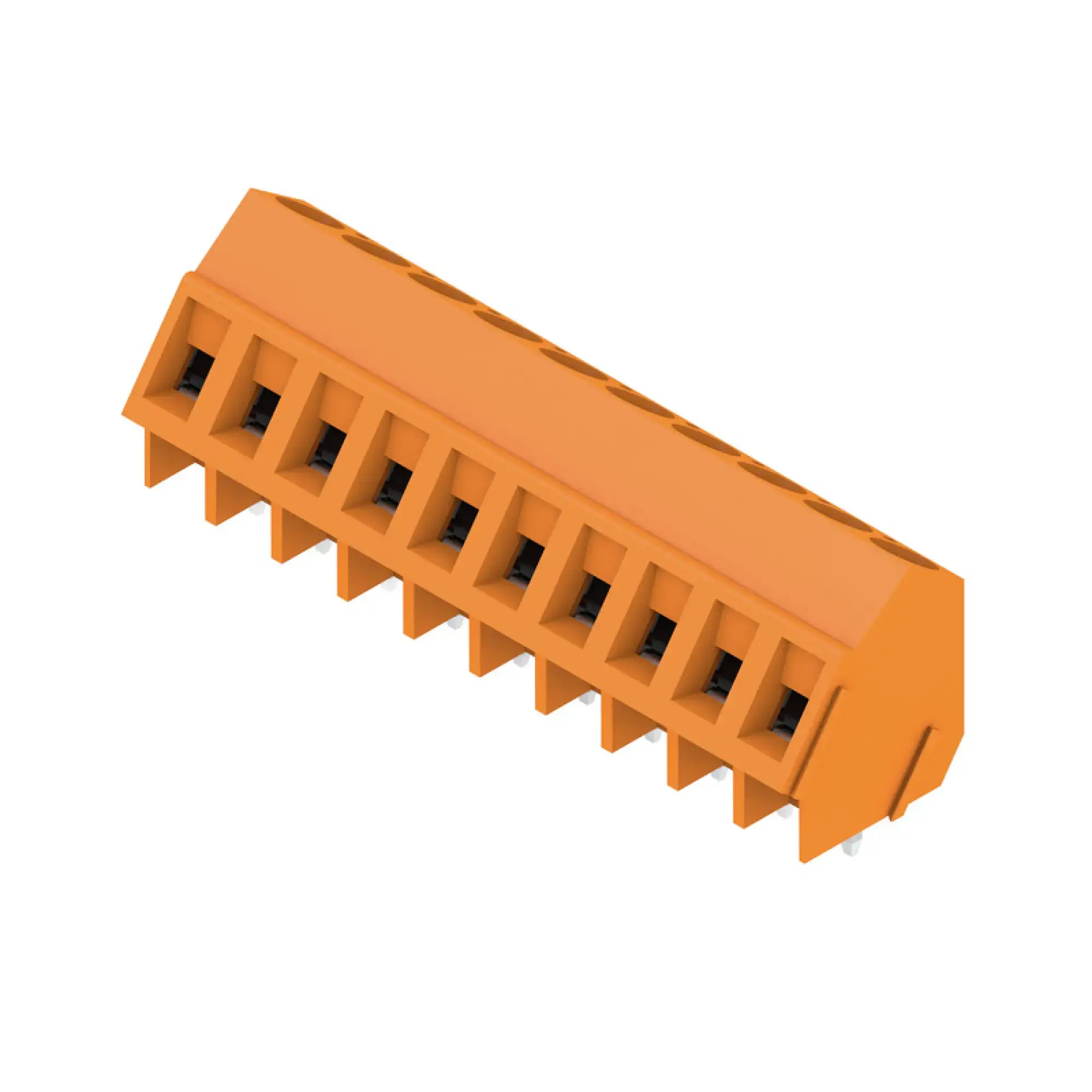 Weidmüller 1845450000 PCB terminal, 320 V, 17.5 A, Pitch in mm: 5.00, 2.5 mm², Number of poles: 10, Clamping yoke connection, THT solder connection, 135°, Box (img_001)