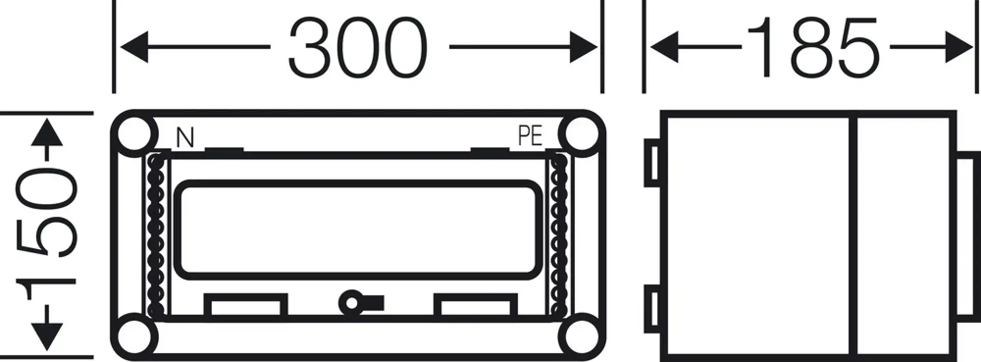 Hensel 2000600 Mi-Automatengehäuse, 12 Teilungseinheiten, mit 1 Klappdeckel Mi 1111 (img_003)