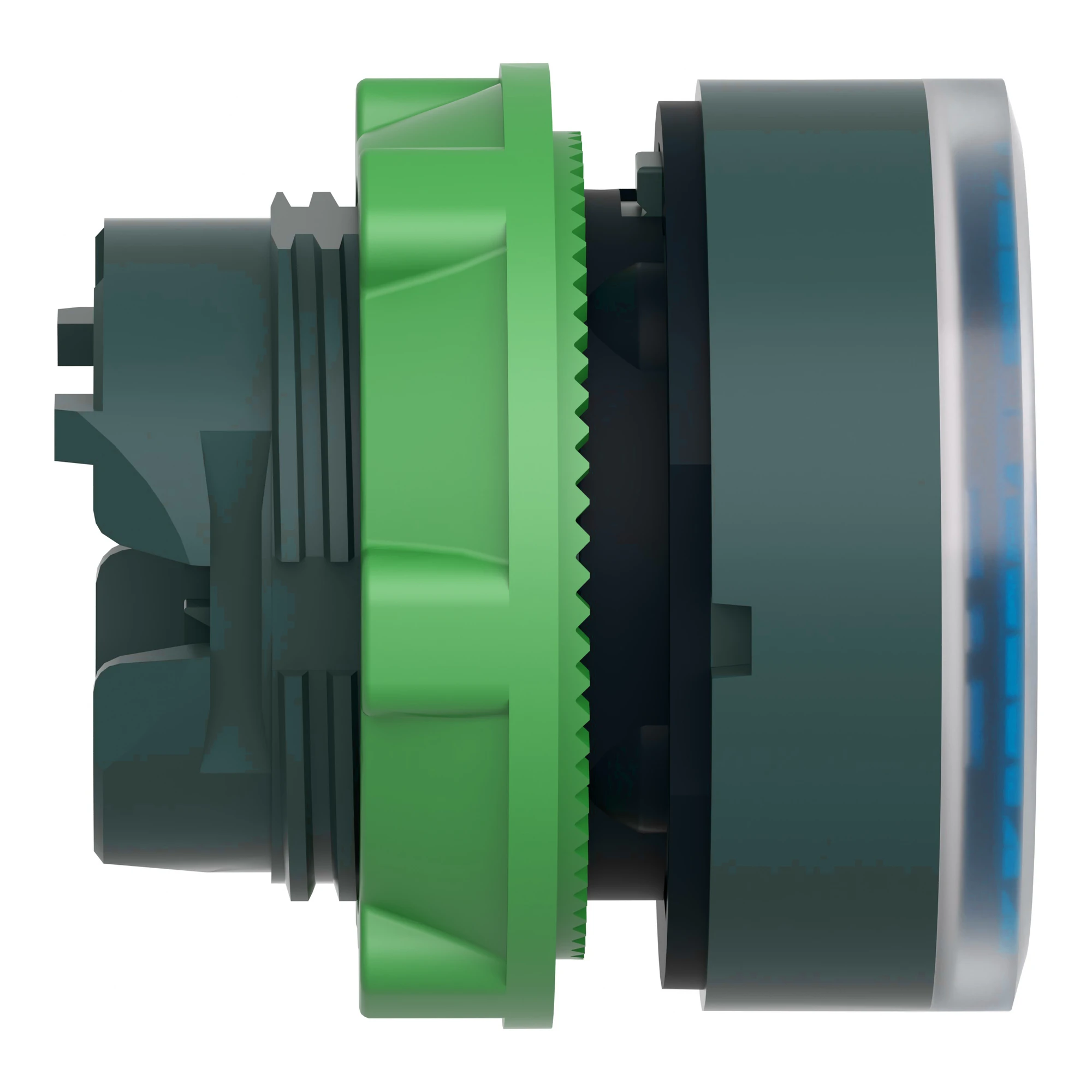 Schneider Electric ZB5AA68 Illuminated pushbutton, front element, Harmony XB5, plastic, 22mm, blue, for universal LED, for insert label (img_002)