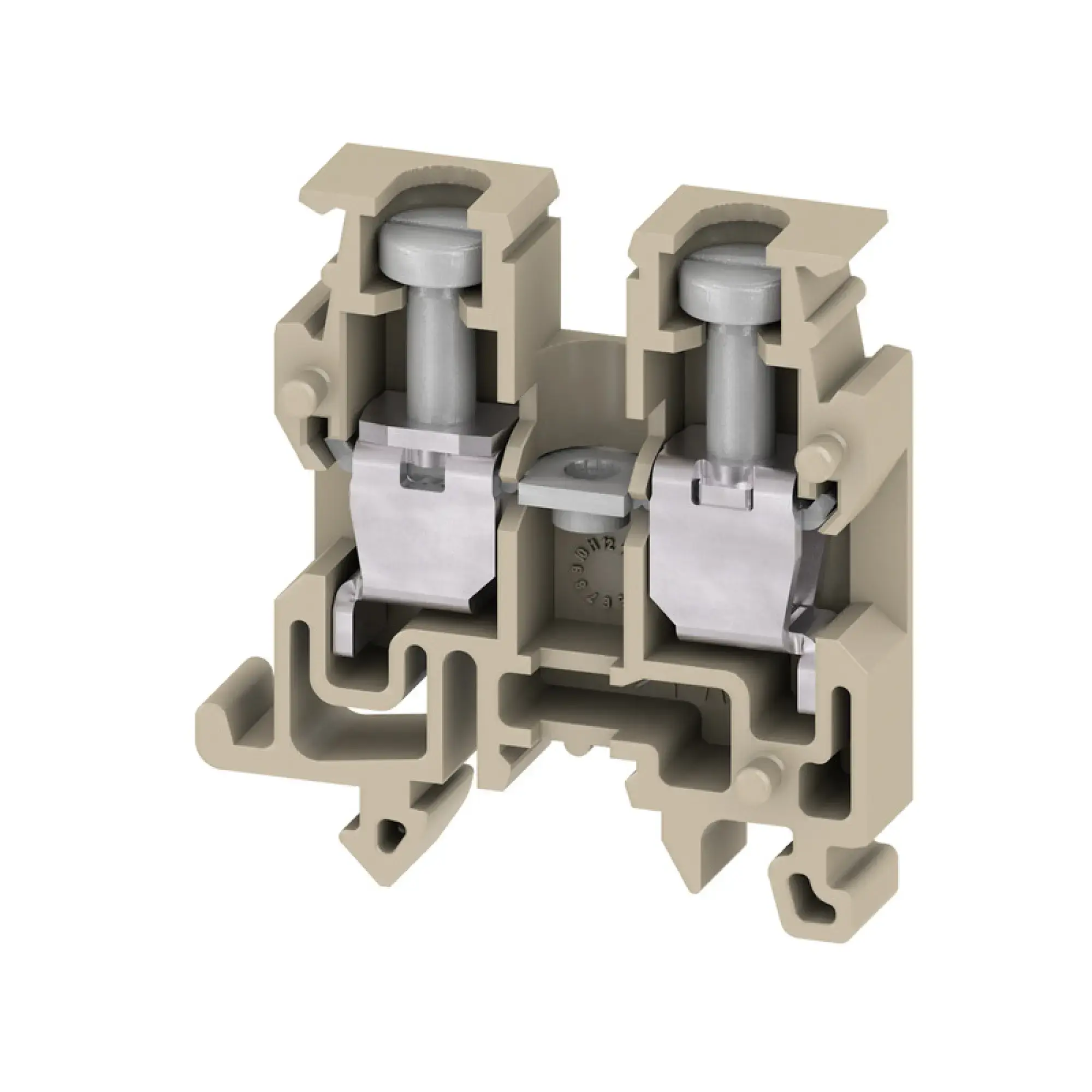 Weidmüller 0697160000 Feed-through terminal block, Screw connection, beige / yellow, 2.5 mm², 24 A, 250 V, Number of connections: 2 (img_001)