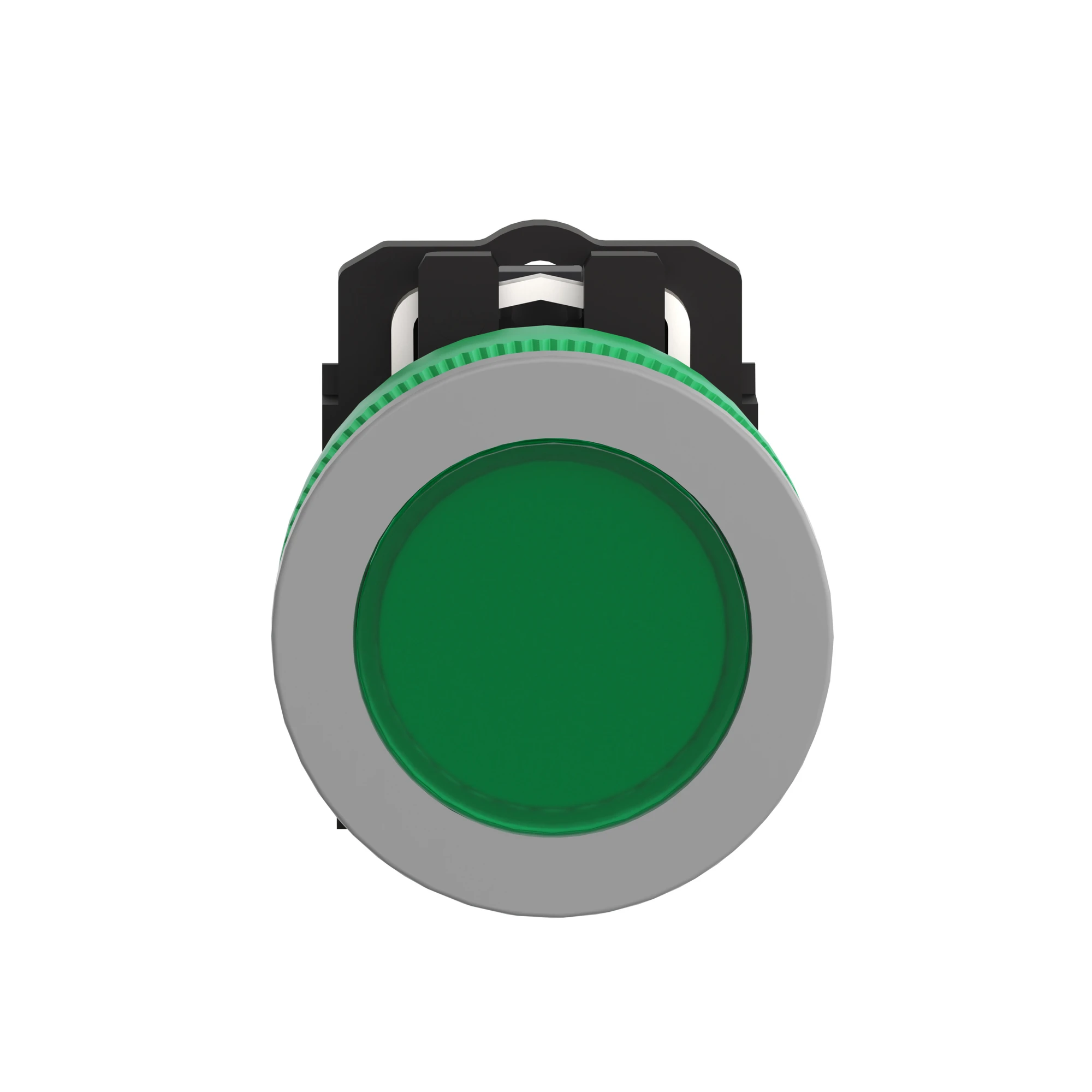 Schneider Electric XB5FVB3C0 Pilot light, Harmony XB5F, plastic, antimicrobial, light gray, green, 30mm, universal LED, smooth dome, 24V ACDC (img_005)