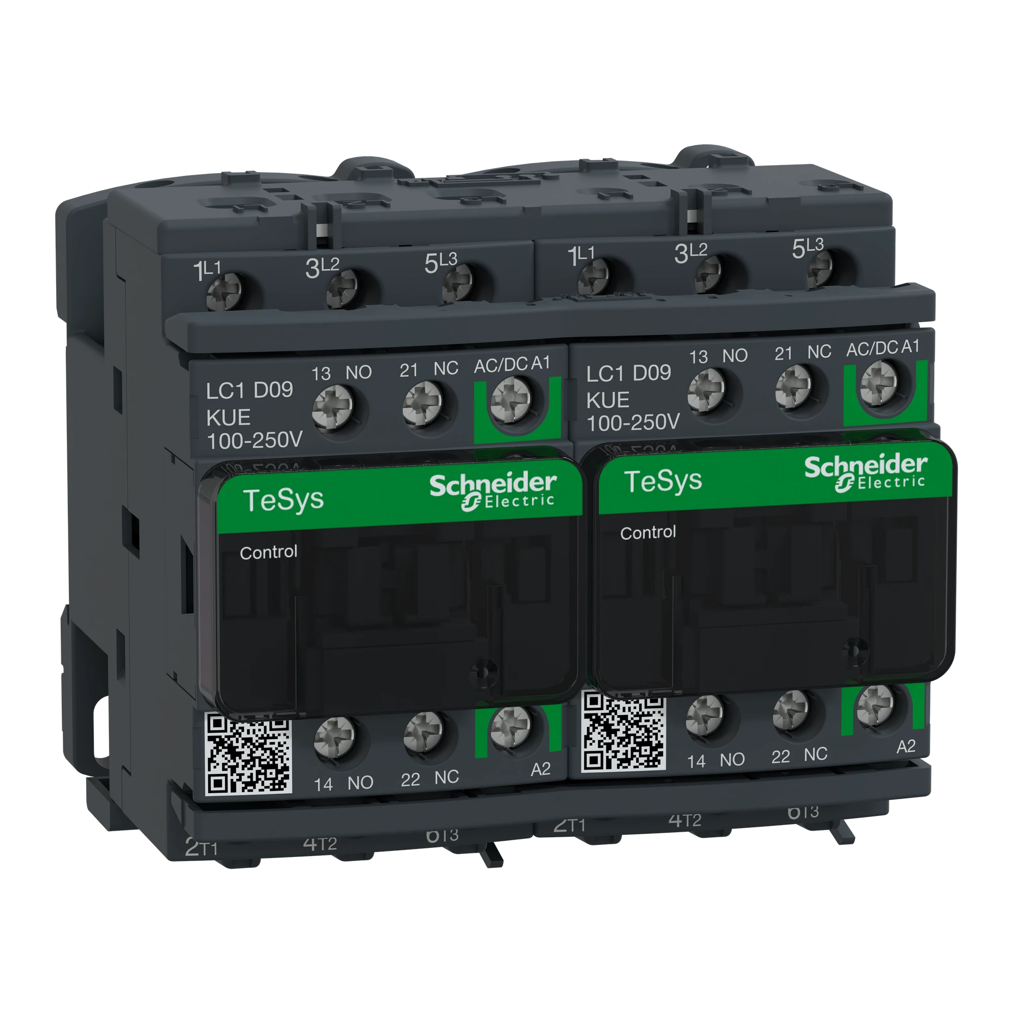 Schneider Electric LC2D09KUE Reversing contactor combination, 3p+1NO+1NC, 4kW/400V/AC3, 9A, coil 100 - 250V AC/DC (img_001)
