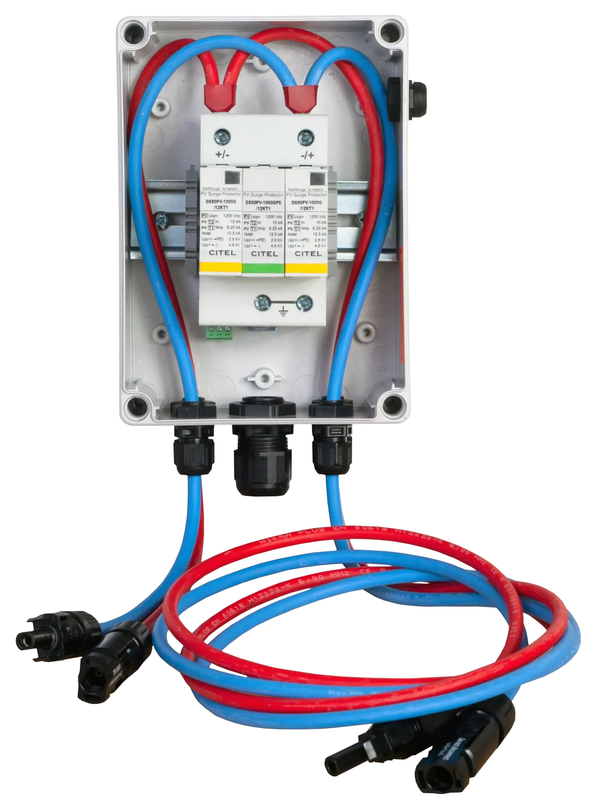Citel 158555 Generatoranschlusskasten mit SPD Typ 1+2 bis 1200 VDC, 1-MPPT, 1 String MC4 (img_001)
