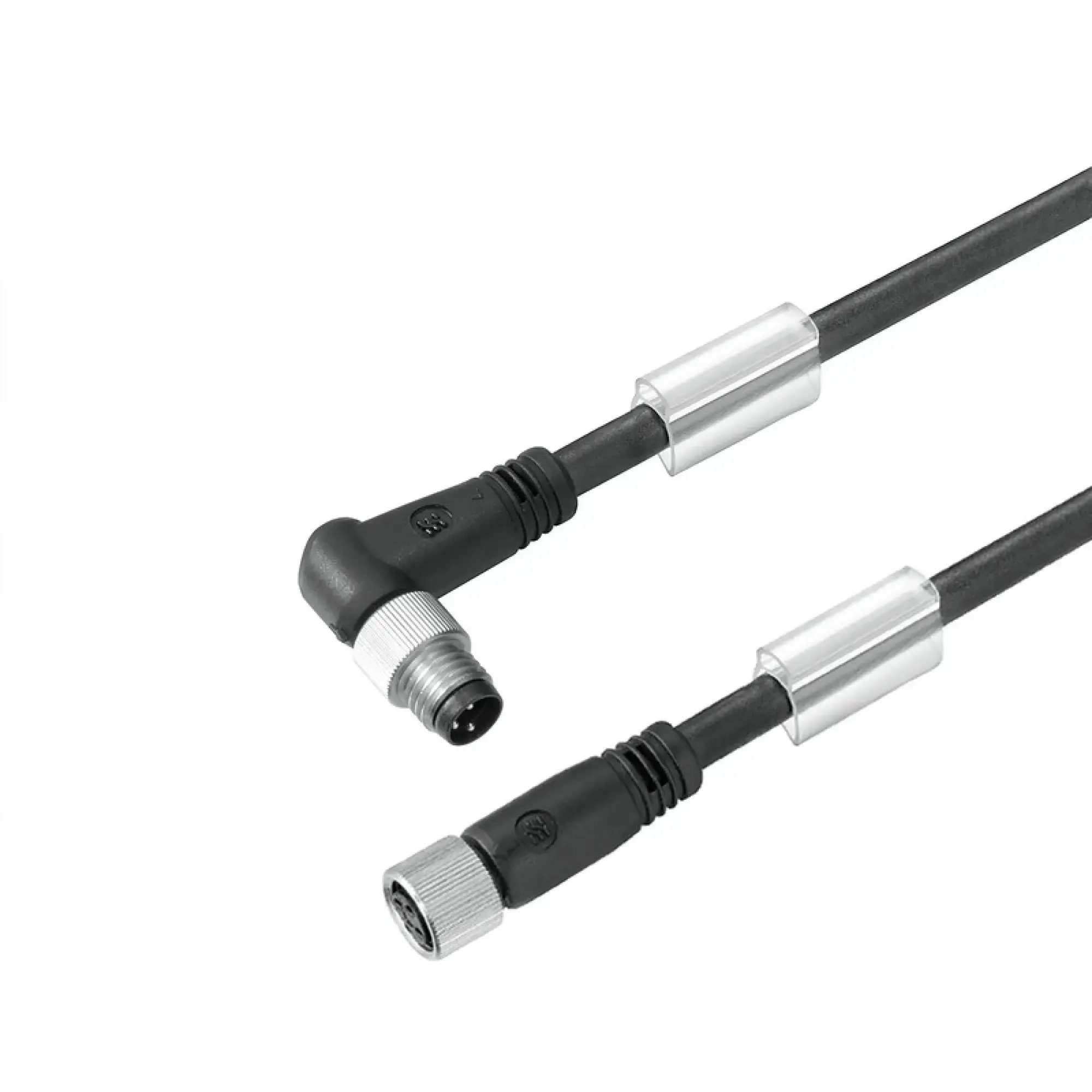 Weidmüller 1073020300 Sensor-actuator Cable (assembled), Connecting line, M8 / M8, Number of poles: 3, pin, angled - bush straight, LED: No, Cable length: 0.3 m, Shielded: (img_001)