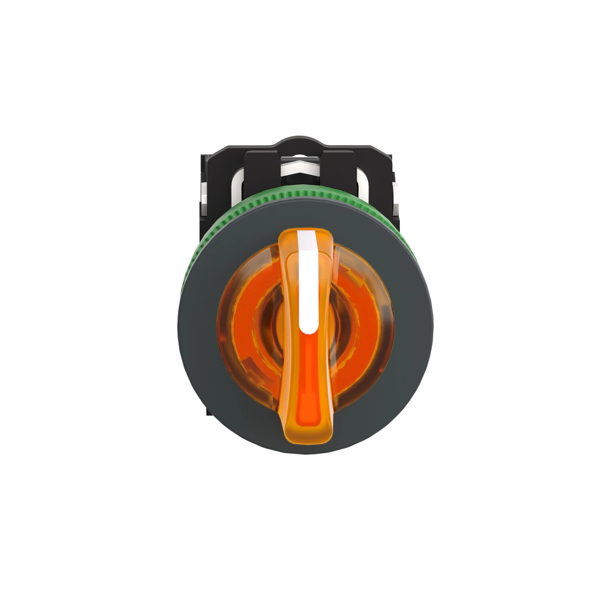 Schneider Electric XB5FK135M5 Pilot light selector switch, Harmony XB5F, plastic, orange, 30mm, universal LED, 3 positions, 1NC + 1NO, 230-240V AC (img_004)