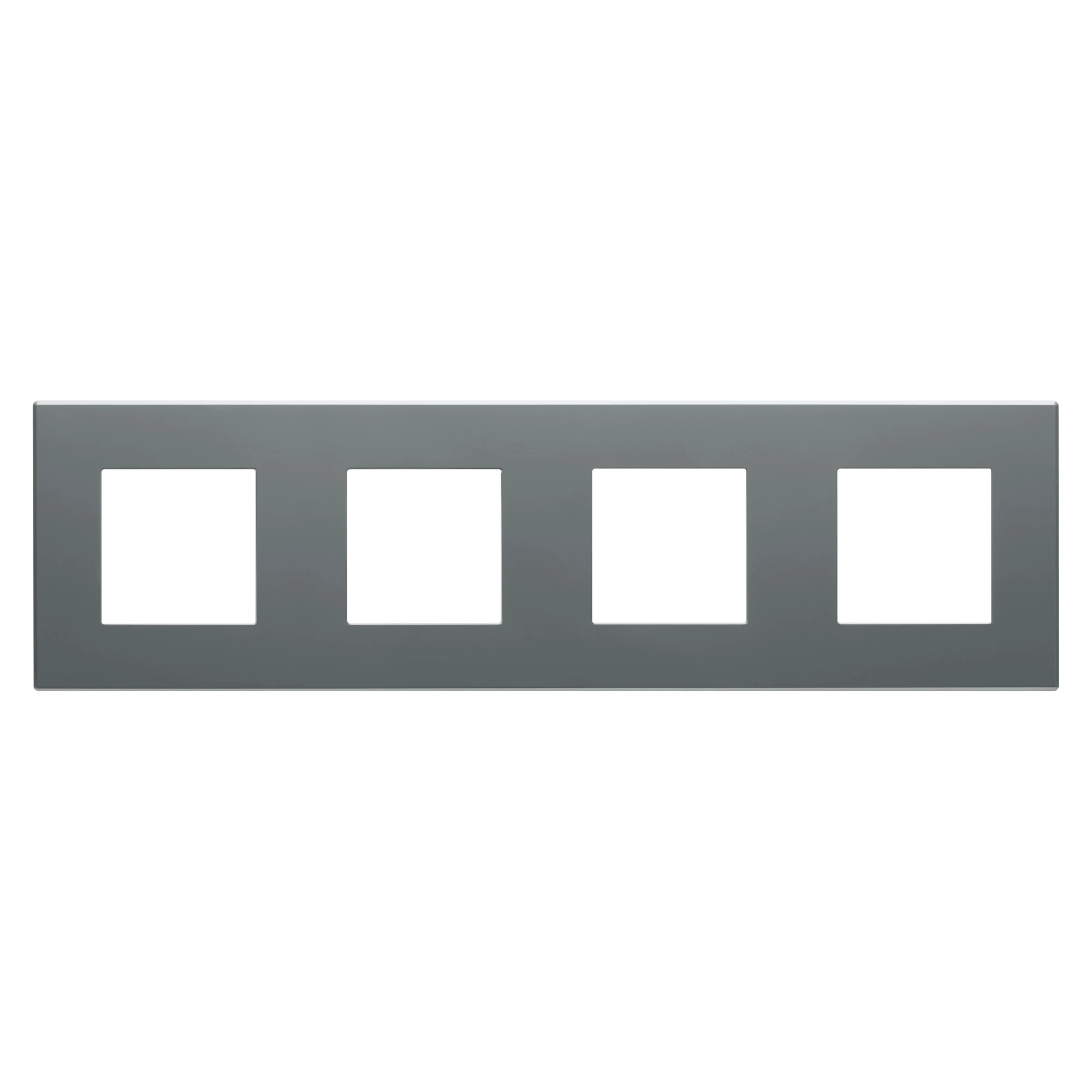 GEWISS GW35904AD DAHLIA PLATE - IN TECHNOPOLYMER - 4 GANG HORIZONTAL/VERTICAL - DARK GREY (img_001)