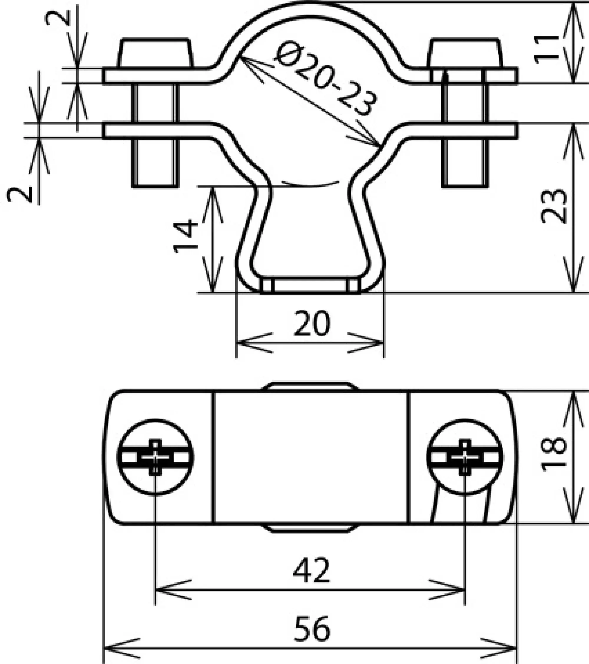 Dehn 275252 Conductor holder for HVI/CUI Conductors D 20-23mm with slot 10x5.5mm StSt (img_002)