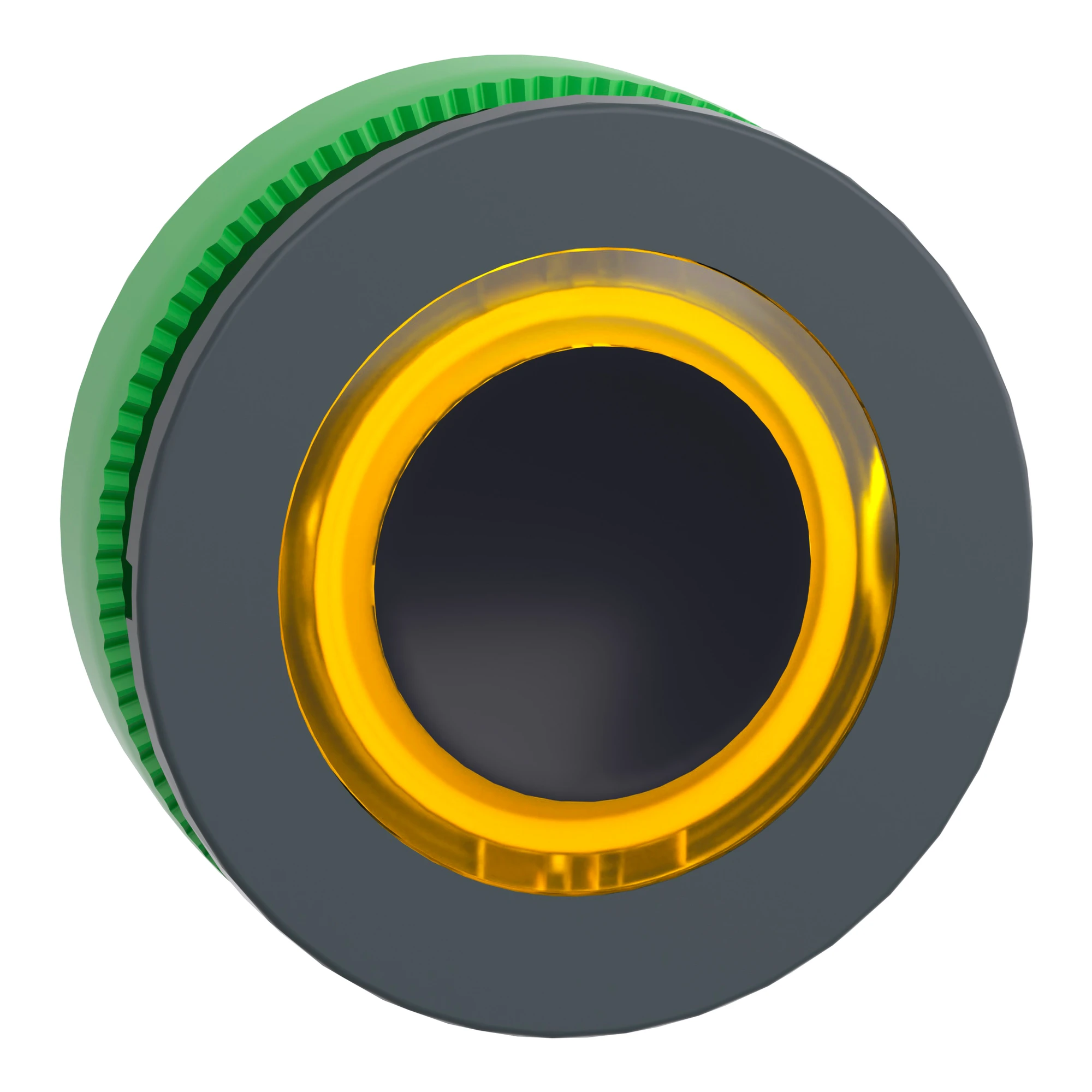 Schneider Electric ZB5FW983 Illuminated Push Button, Front Element, Harmony XB5F, Plastic, 30mm, Yellow, for Universal LEDs, Illuminated Ring (img_001)