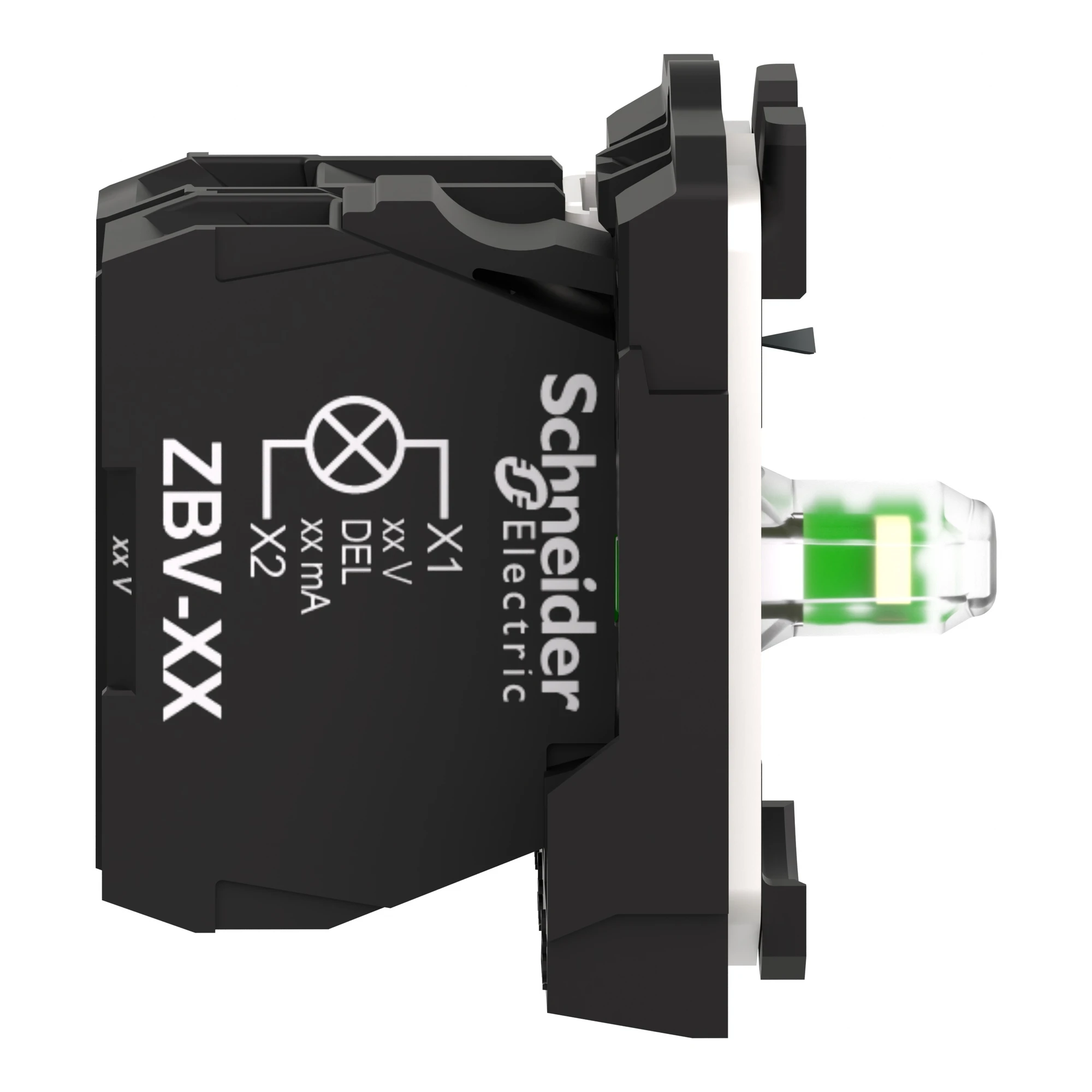 Schneider Electric ZB5AW0B12 Auxiliary contact block, Harmony XB5, plastic, white, universal LED, with mounting flange, 1NO, 24V ACDC (img_003) Schneider Electric ZB5AW0B12 Auxiliary contact block, Harmony XB5, plastic, white, universal LED, with mounting flange, 1NO, 24V ACDC (img_003)