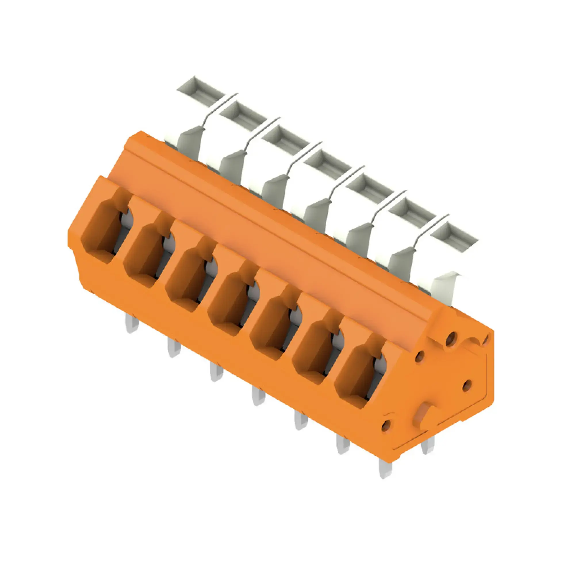 Weidmüller 1914720000 PCB terminal, 320 V, 24 A, Pitch in mm: 5.00, 2.5 mm², Number of poles: 7, Tension clamp connection with actuator, THT solder connection, 135°, Box (img_001) Weidmüller 1914720000 PCB terminal, 320 V, 24 A, Pitch in mm: 5.00, 2.5 mm², Number of poles: 7, Tension clamp connection with actuator, THT solder connection, 135°, Box (img_001)