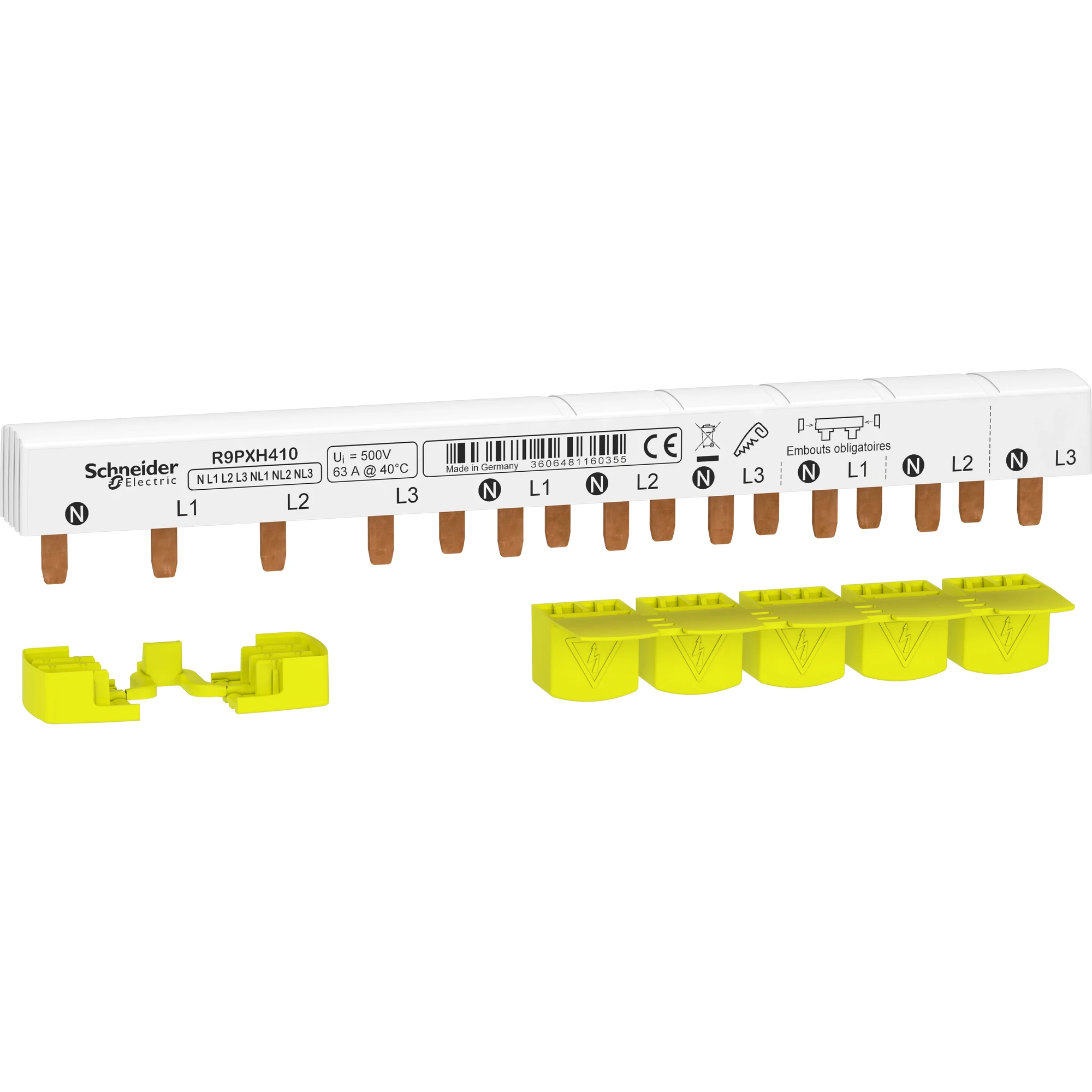 Schneider Electric R9PXH410 Busbar Pin, 4P RCD, 18 mm gap, 3 x AFDD 9 mm gap, 63A, 3P+N (img_001) Schneider Electric R9PXH410 Busbar Pin, 4P RCD, 18 mm gap, 3 x AFDD 9 mm gap, 63A, 3P+N (img_001)
