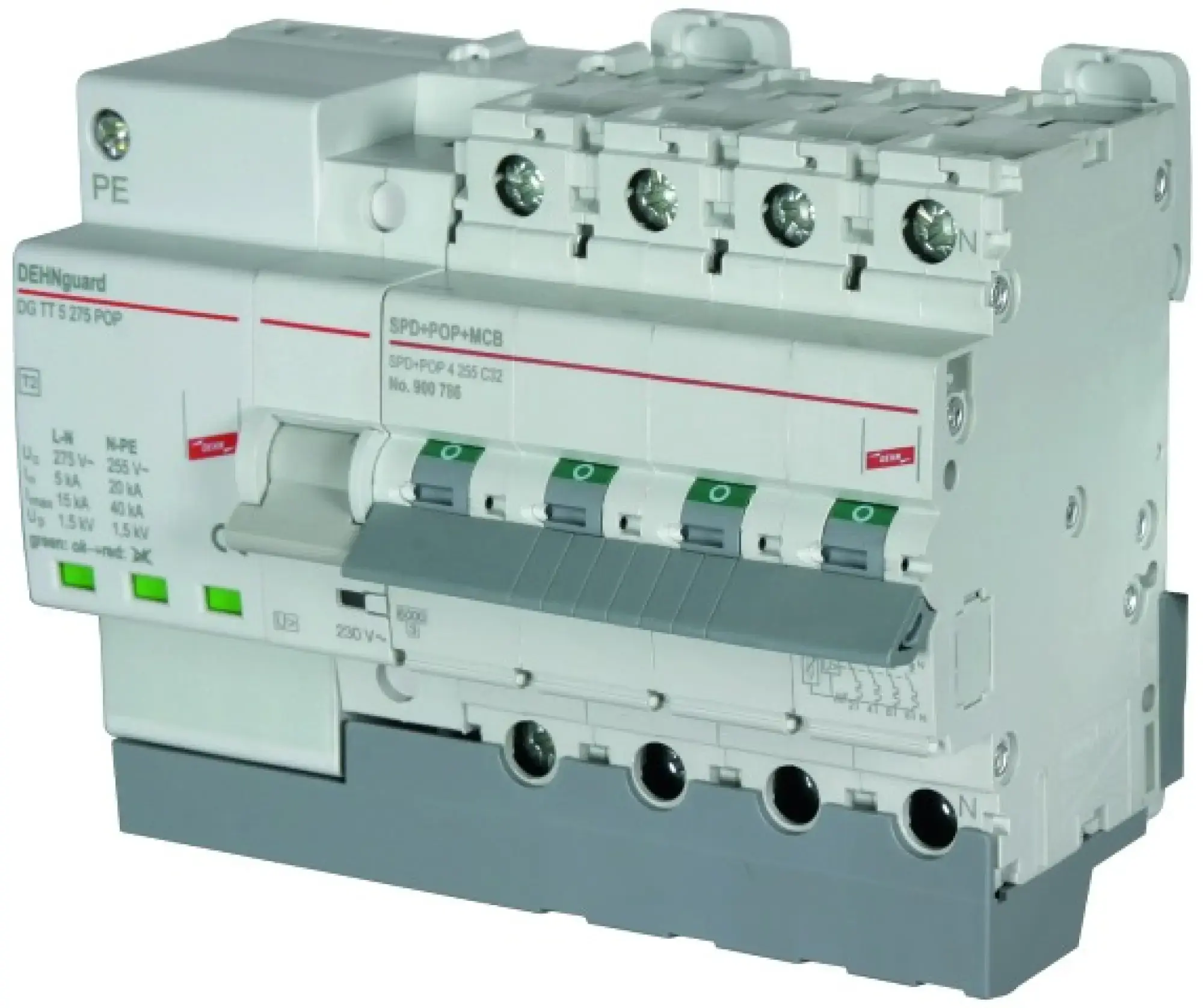 Dehn 900786 Surge protective devices for circuit breakers 4-pole C32 A (img_001) Dehn 900786 Surge protective devices for circuit breakers 4-pole C32 A (img_001)